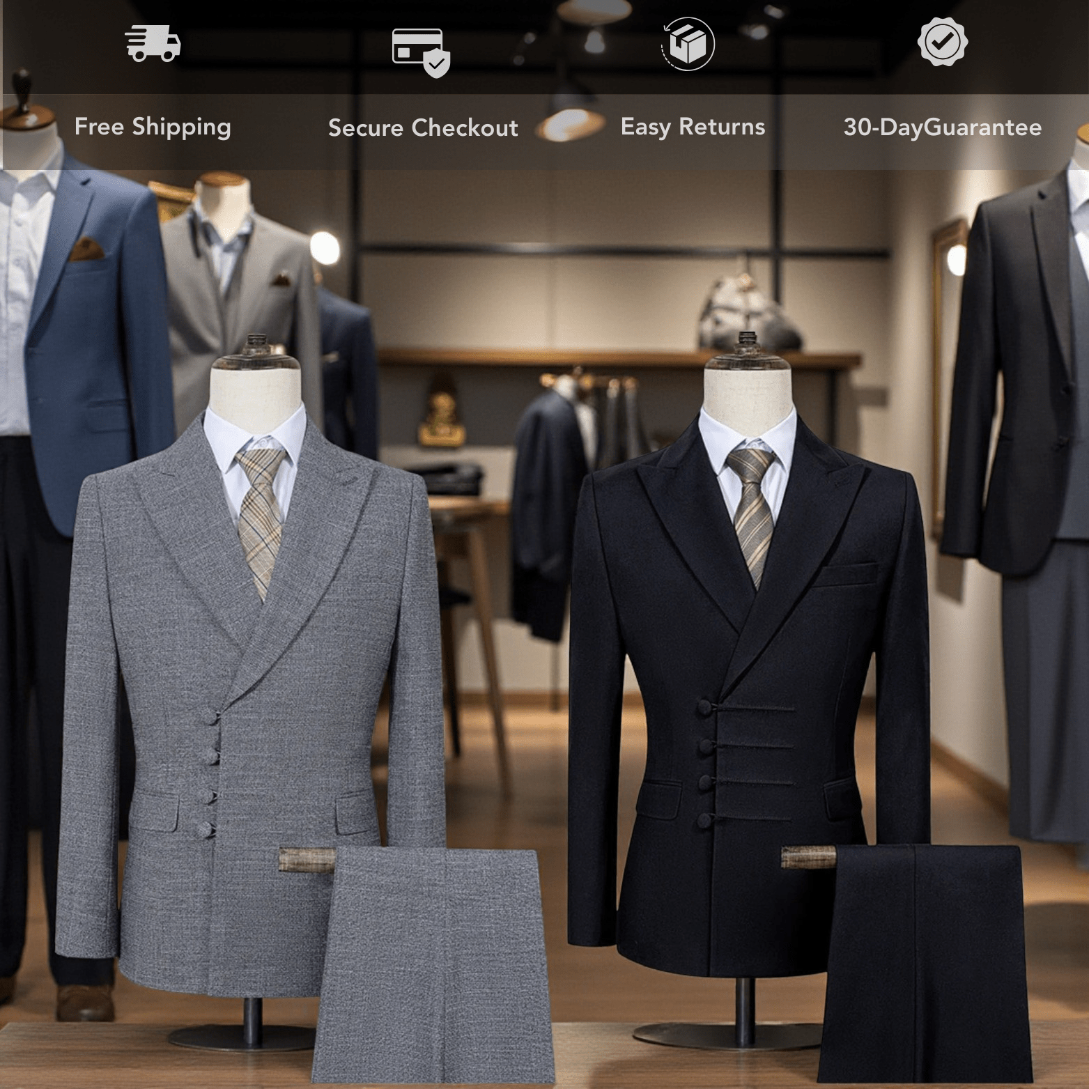 Men’s Elegant Double - Breasted Suit – Luxury Formalwear - The Crew