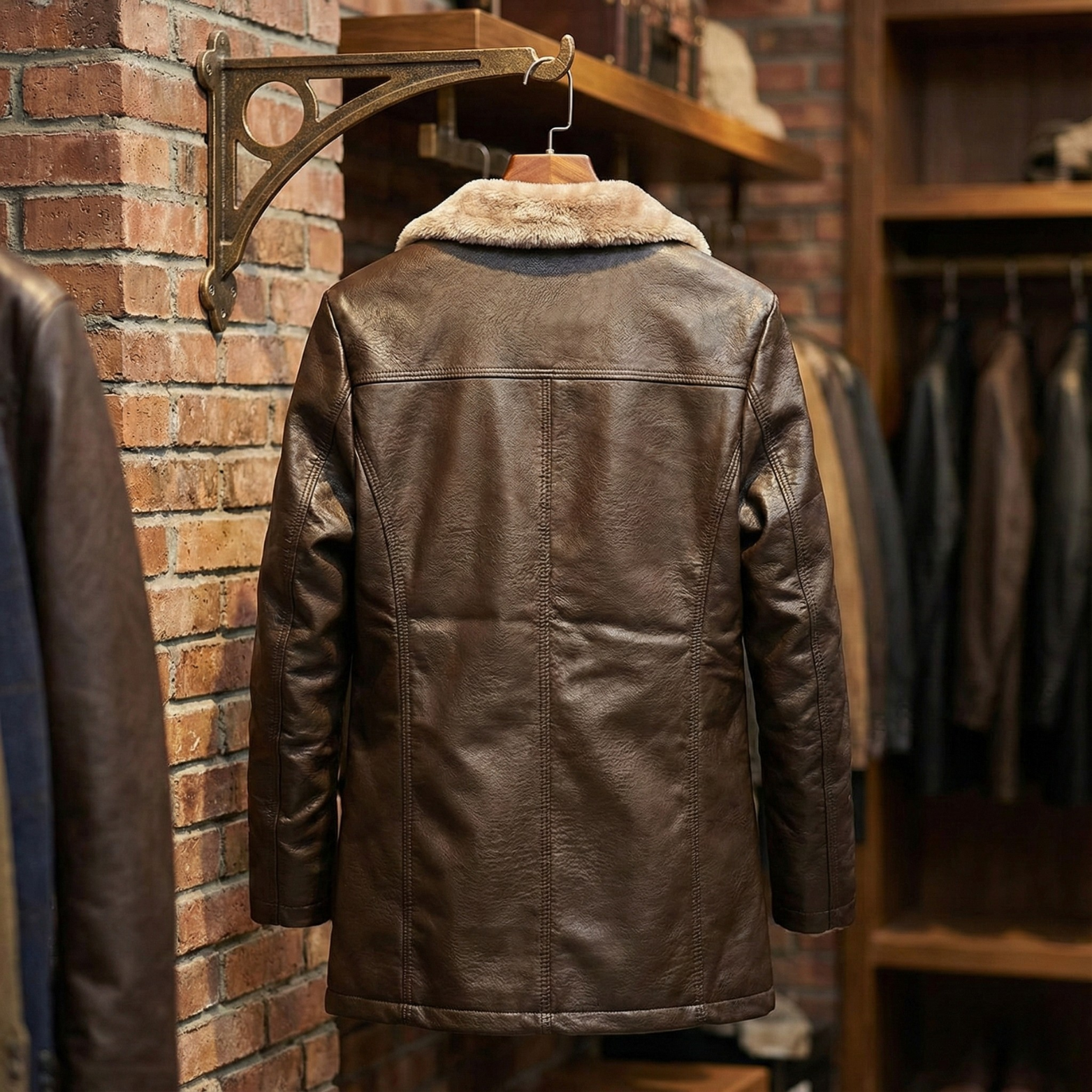 Men’s Trend Faux Leather Jacket Hanging Display – The Crew