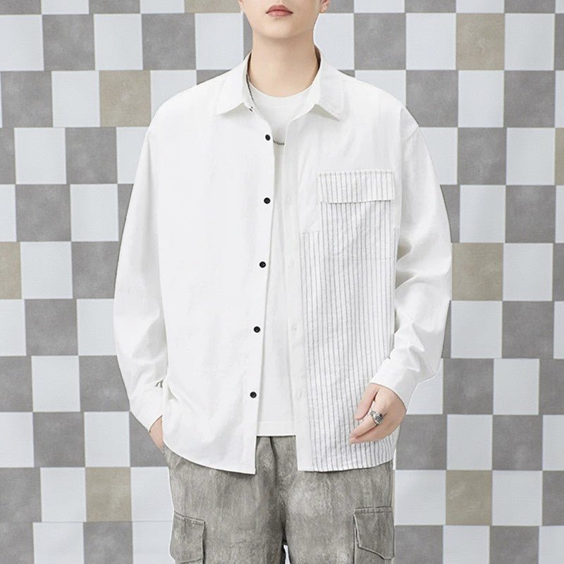 Men’s Color - Block Streetwear Shirt – Bold Urban Style - The Crew