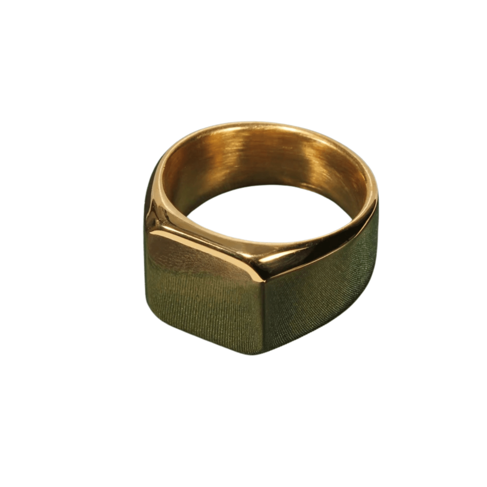 Square Stainless Steel Ring for Men – Black Gold Silver | The Crew - The Crew