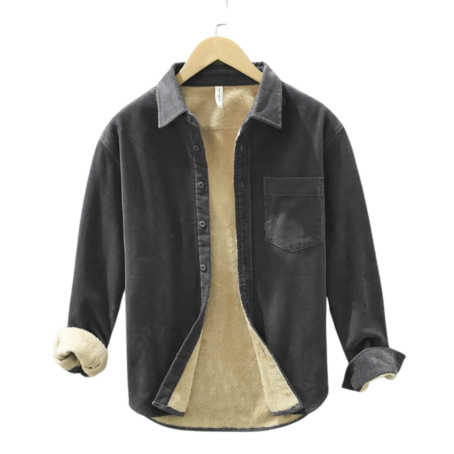 Men’s Gray Vintage Fleece Cargo Overshirt – The Crew