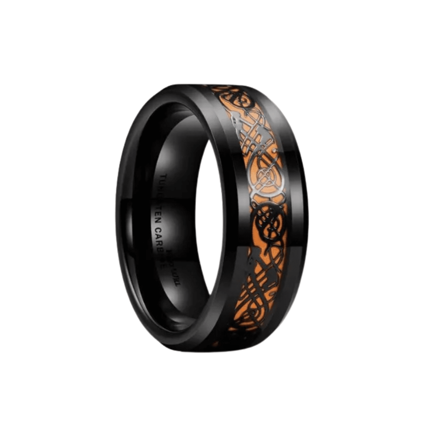 Men’s Dragon Ring Black Carbon Fiber Stainless Steel - The Crew