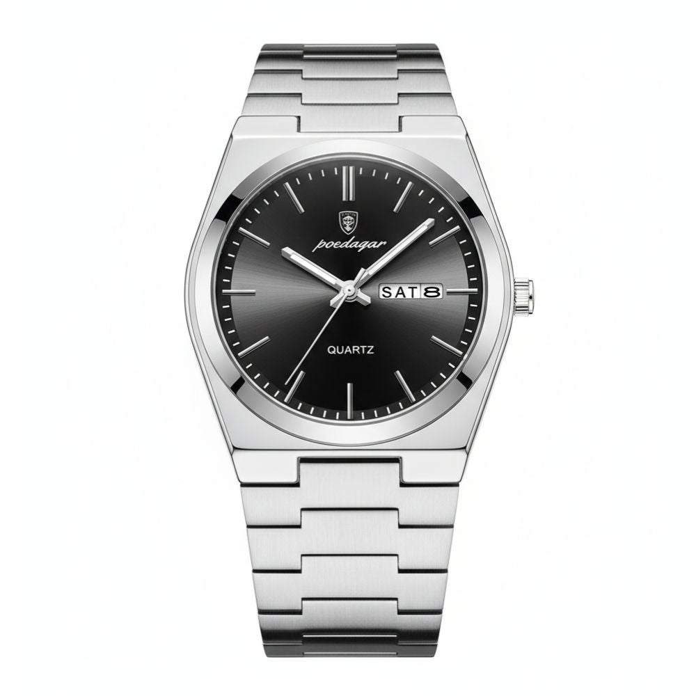 POEDAGAR 930 Luxury Casual Watch Gray Dial Front – The Crew
