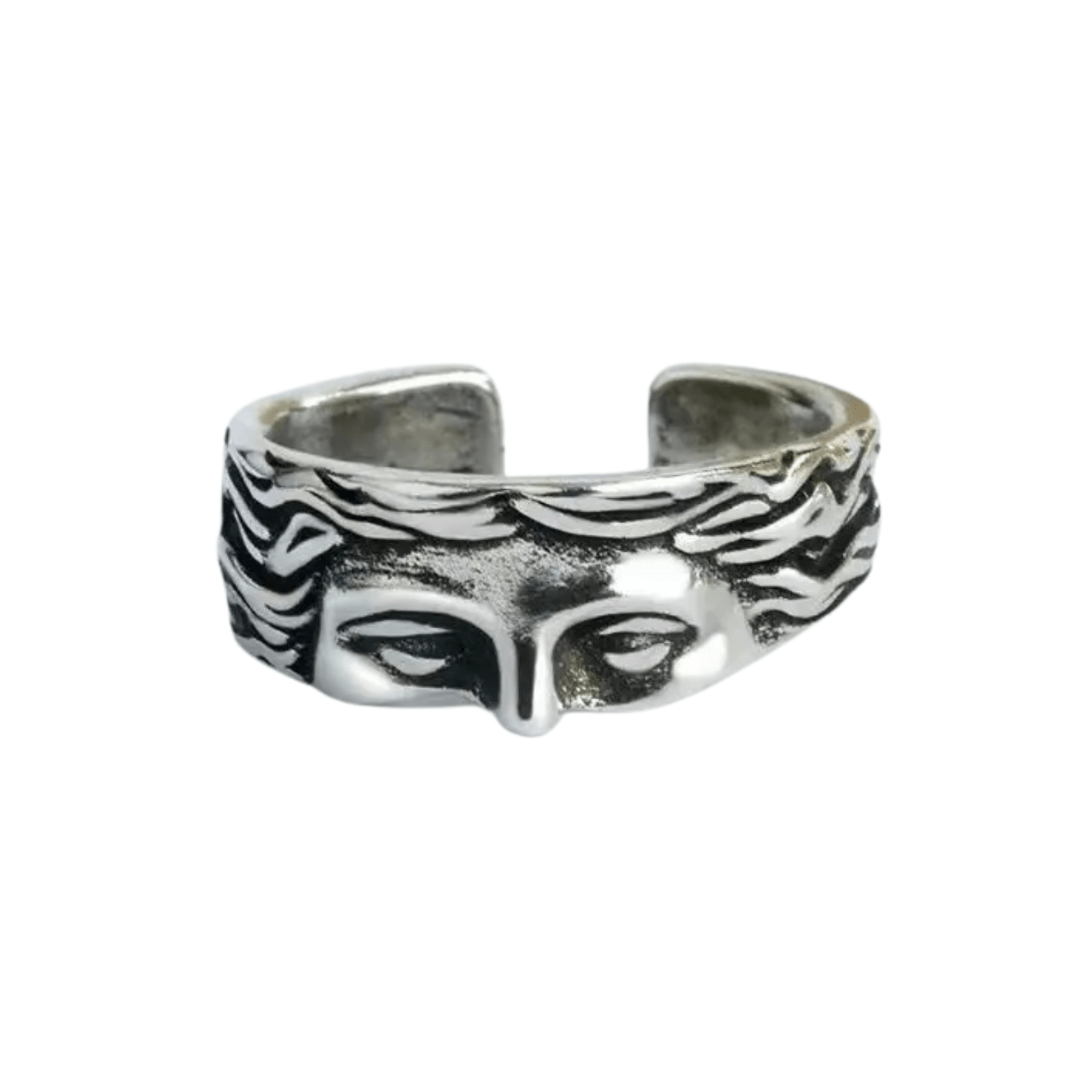 Men’s Venus Mask Adjustable Vintage Carved Ring - The Crew