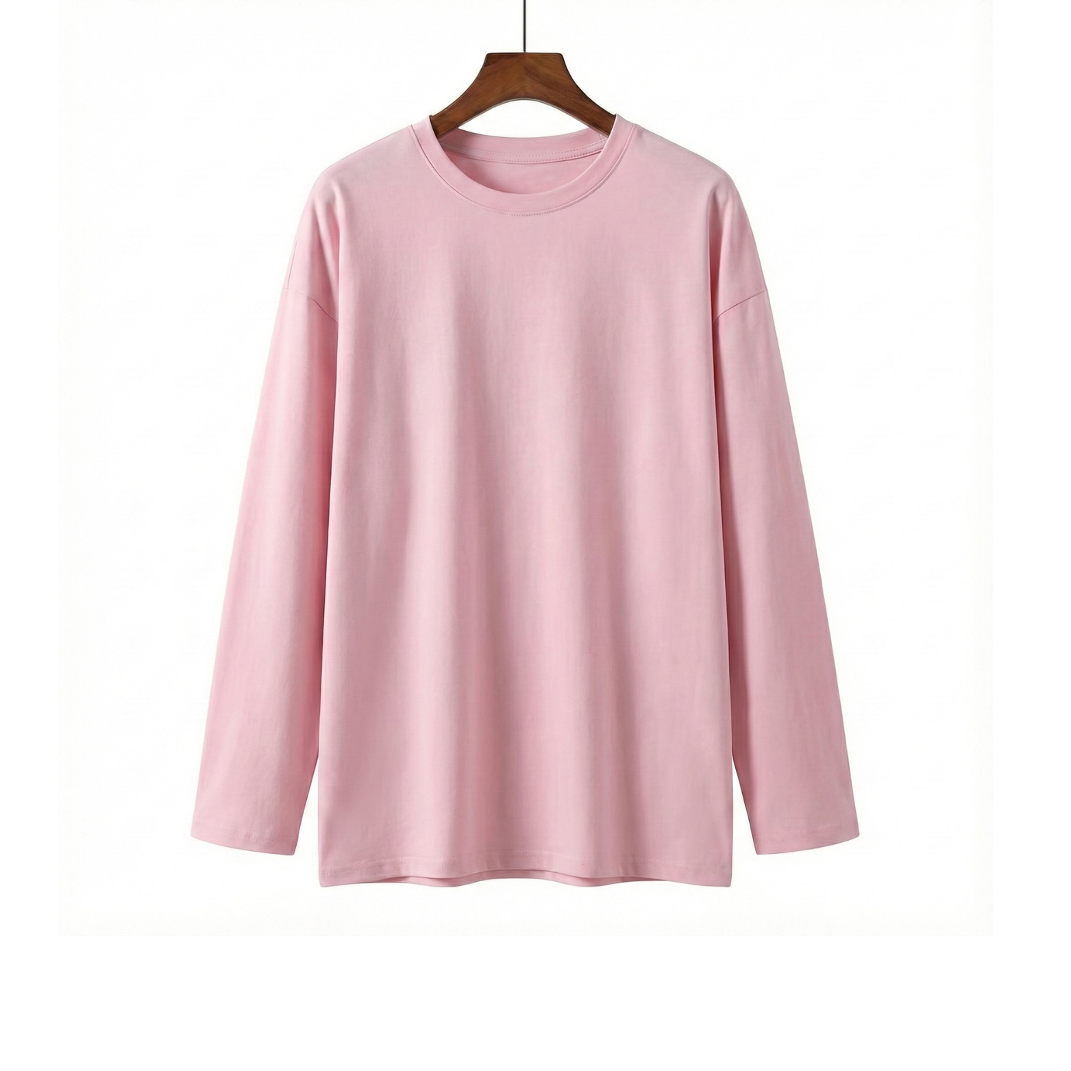 Pink oversized cotton long sleeve t-shirt – The Crew