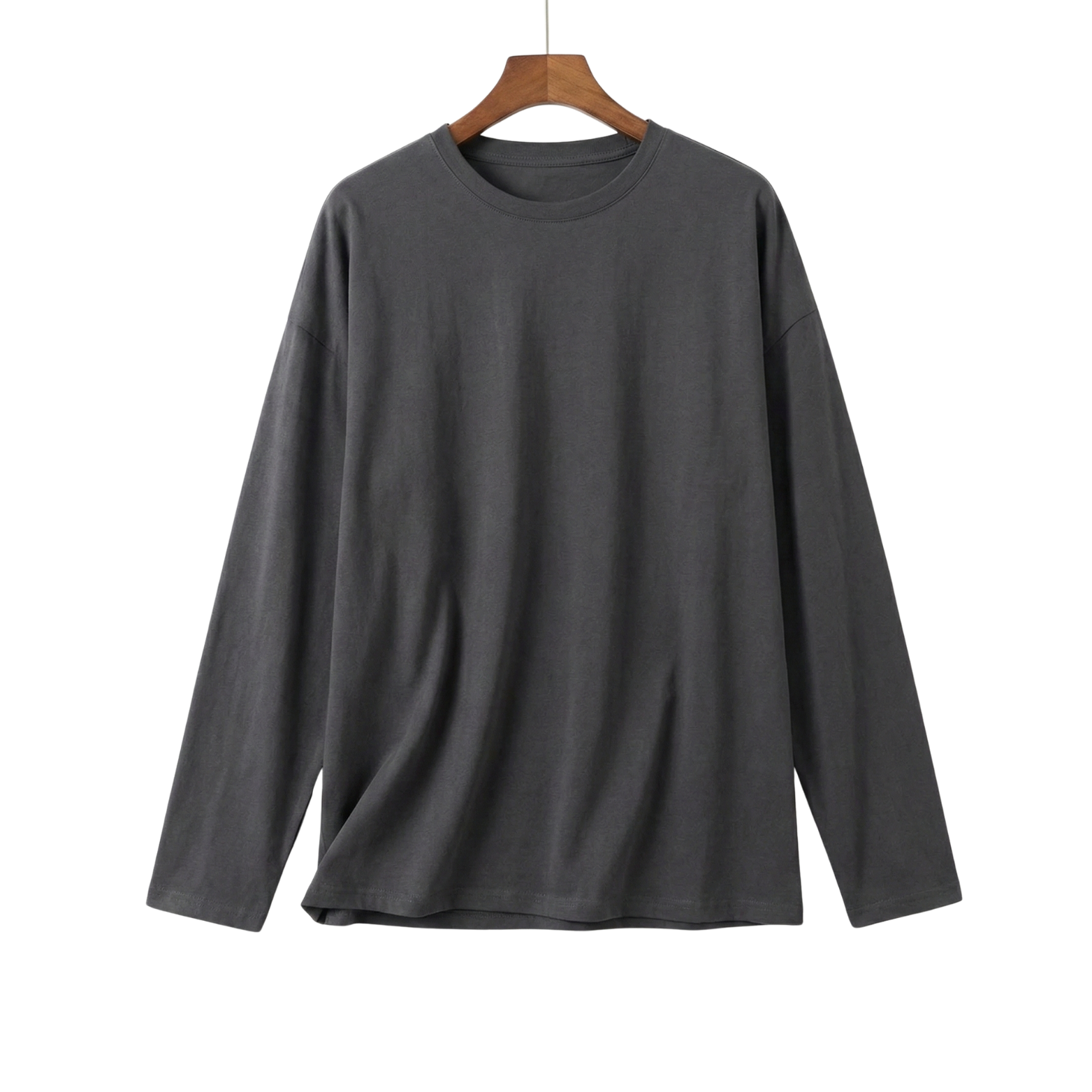 Charcoal oversized cotton long sleeve t-shirt – The Crew
