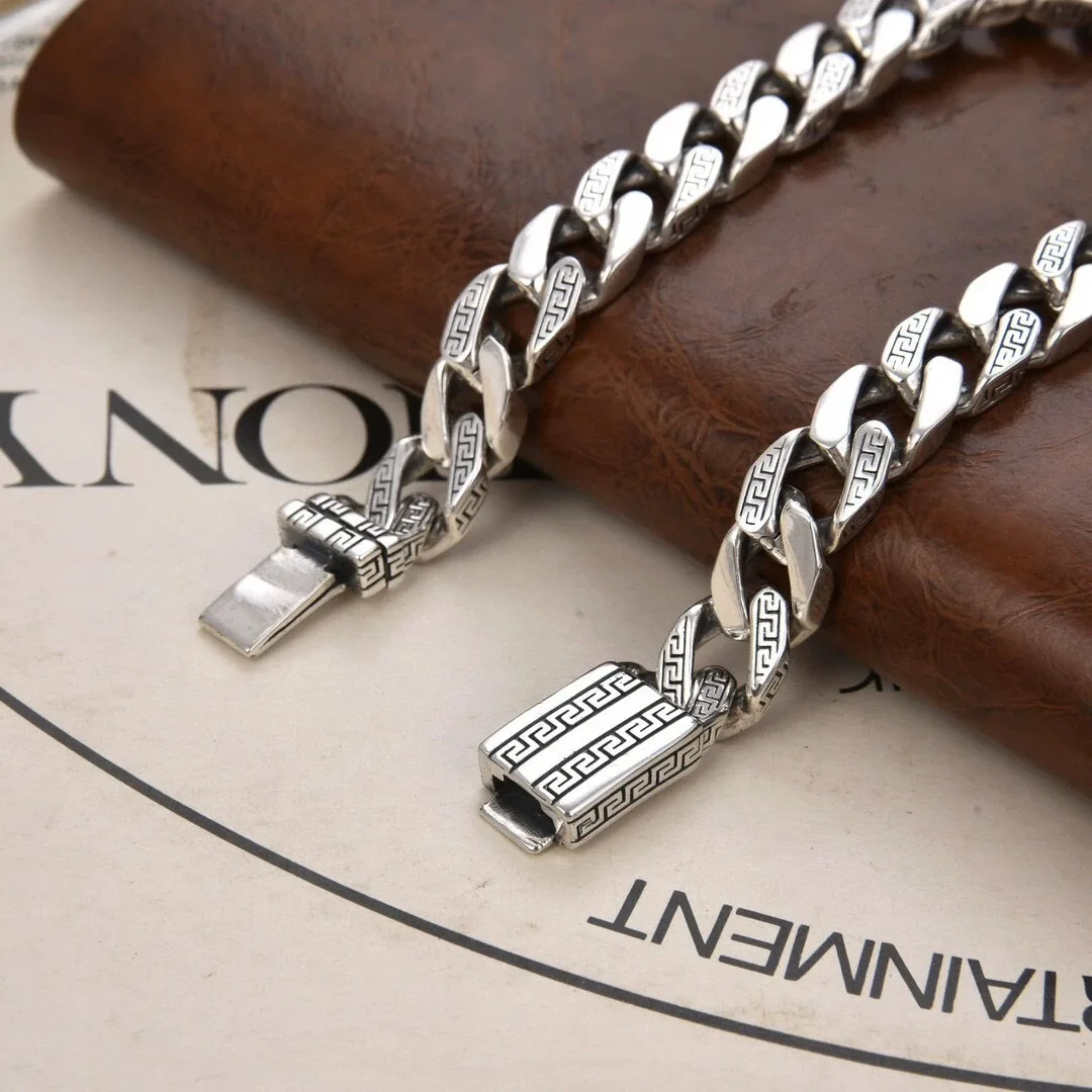 Unisex Vintage Fortune S925 Silver Cuban Bracelet