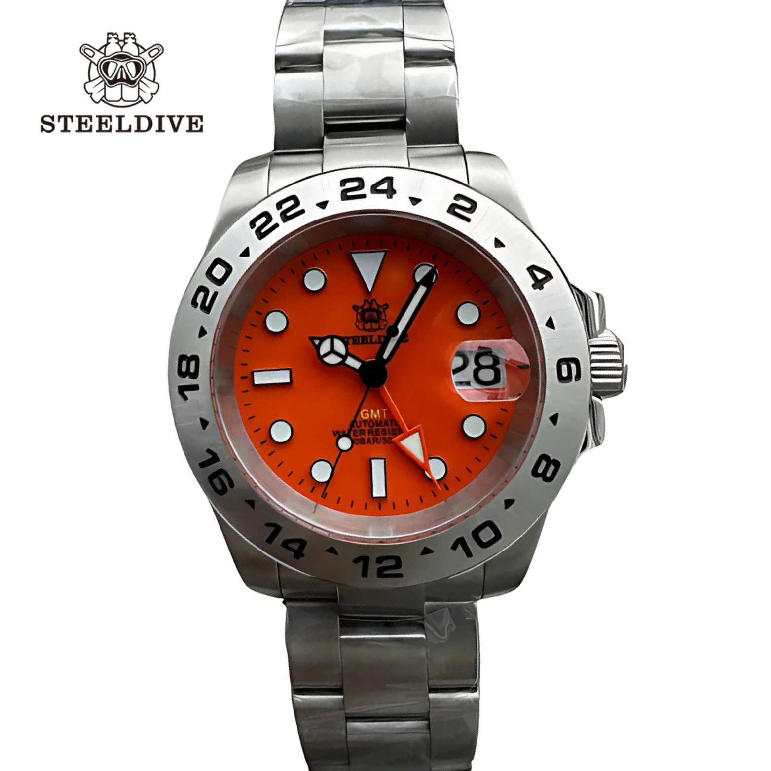 STEELDIVE SD1992 orange dial stainless steel bracelet – The Crew
