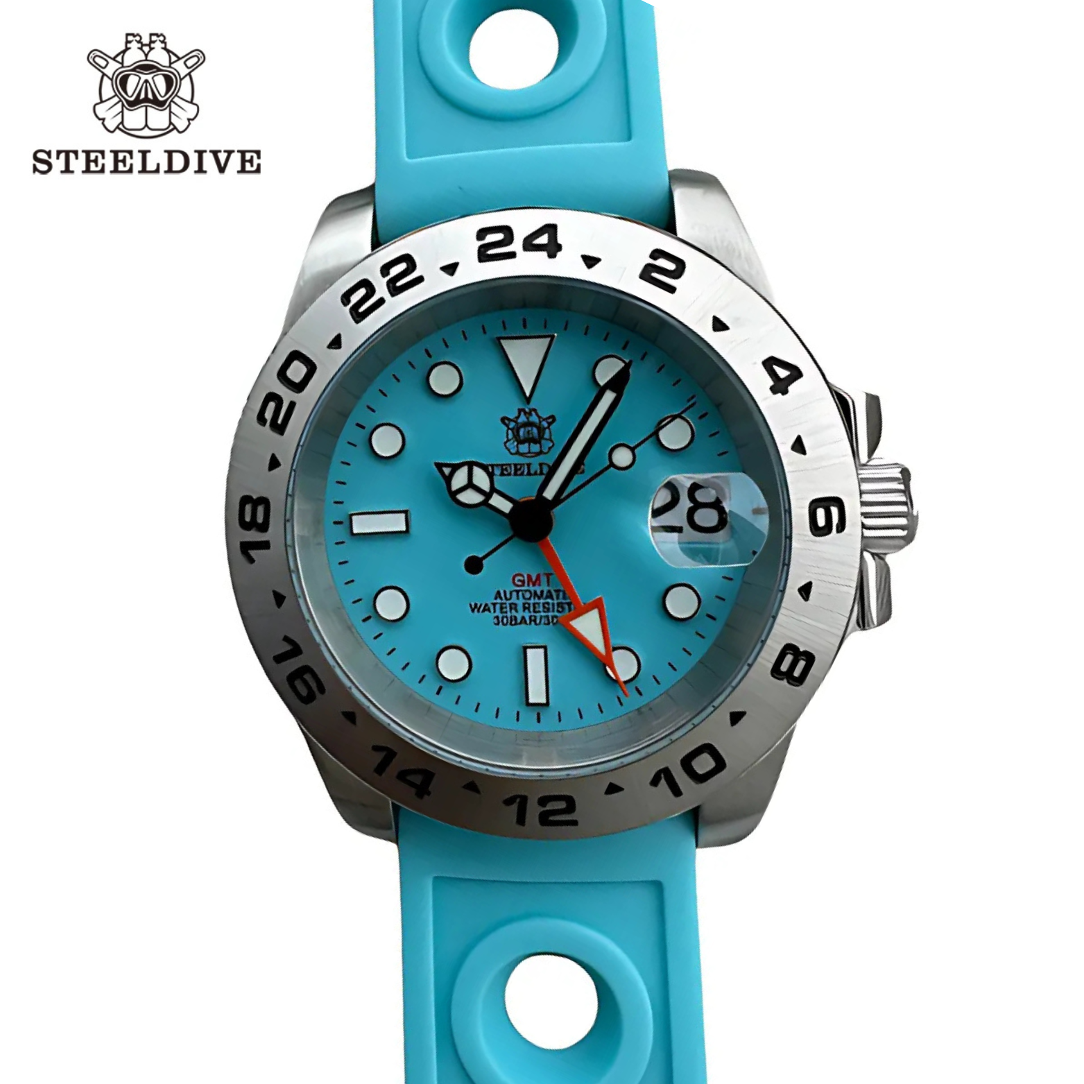 STEELDIVE SD1992 turquoise dial rubber strap – The Crew