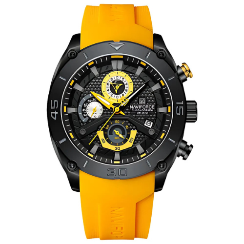 NAVIFORCE NF8038 Sport Chronograph Yellow Silicone Strap – The Crew