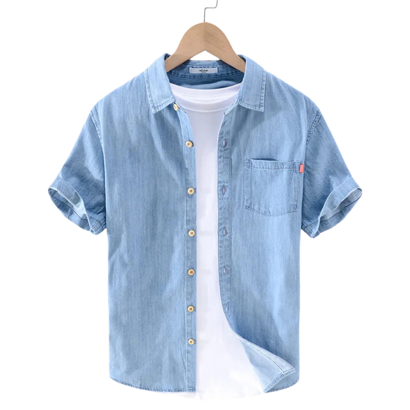 Men’s Casual Denim Shirt Light Blue – The Crew