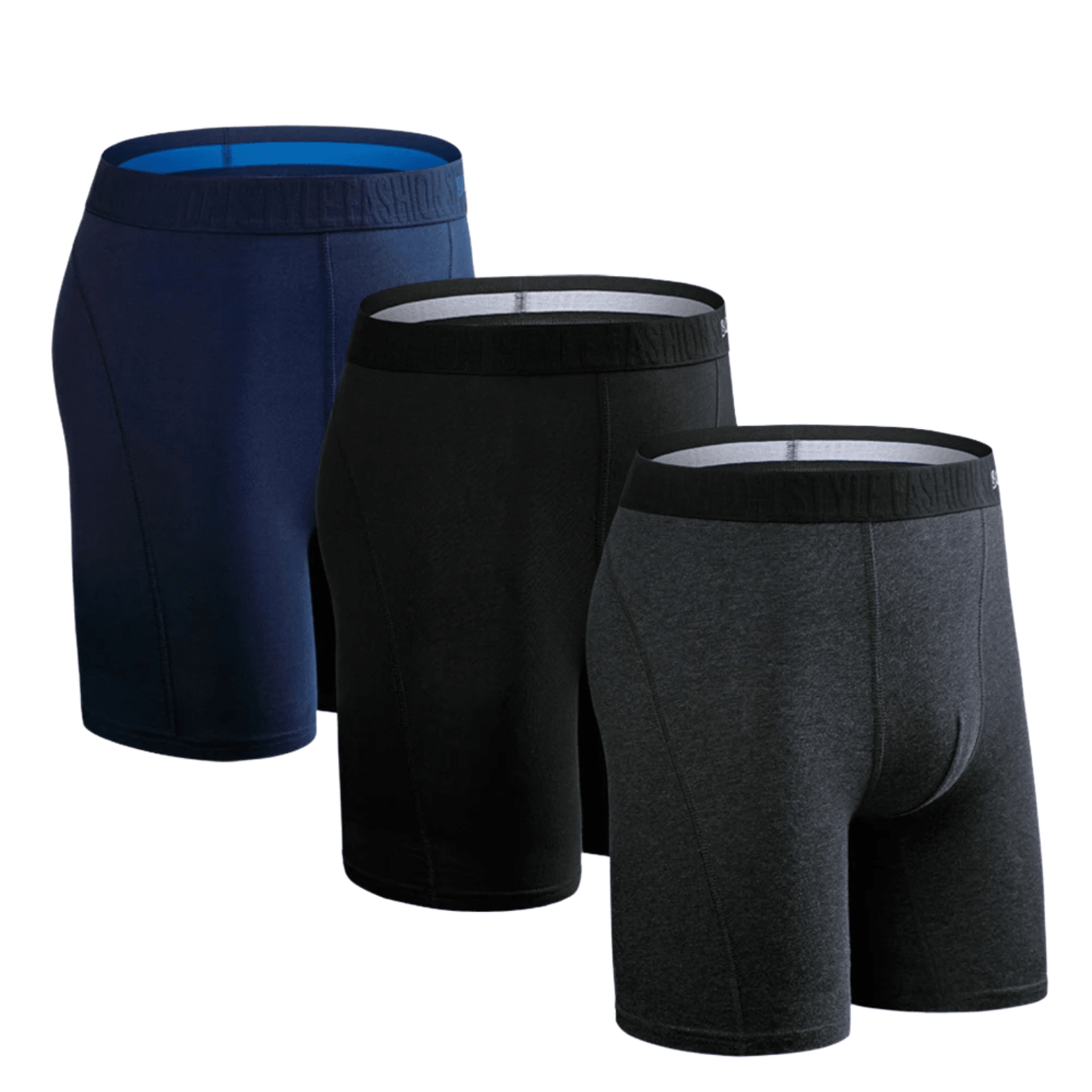 Men’s Premium Long Boxers 3 - Pack – Comfortable Fit - The Crew
