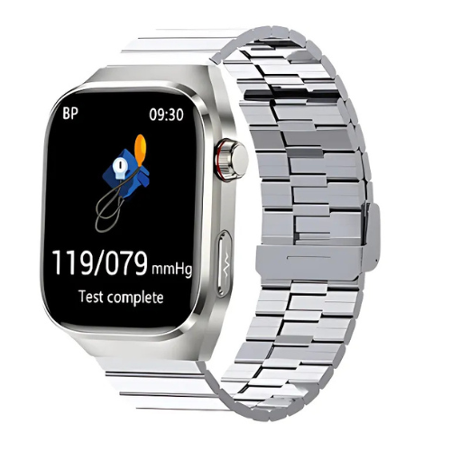 ECG Smartwatch Silver Steel Band Health Interface – The Crew