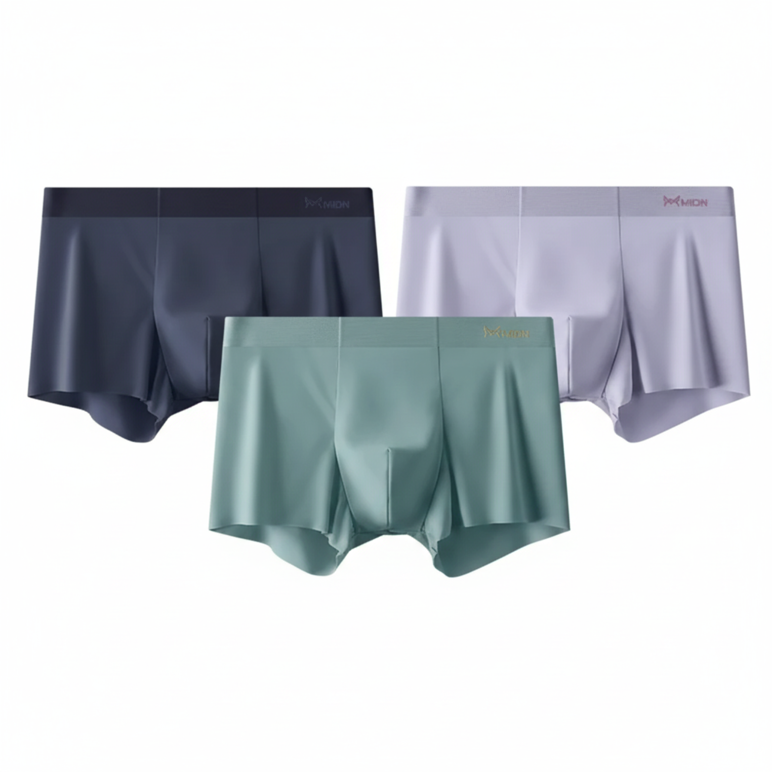 Men’s Ice Silk Boxers Navy Mint Color Set – The Crew