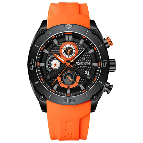 NAVIFORCE NF8038 Sport Chronograph Orange Silicone Strap – The Crew