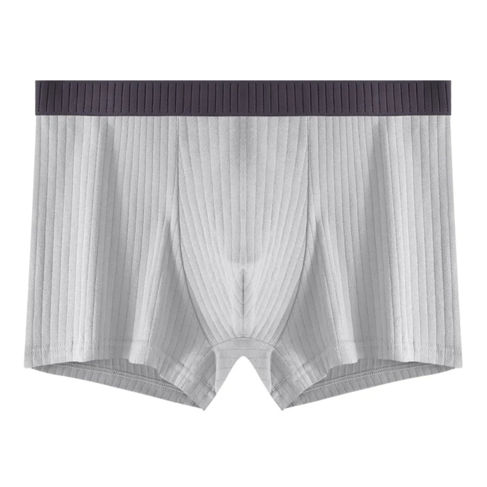 Men’s Cotton Thermal Boxers Light Gray Front View – The Crew