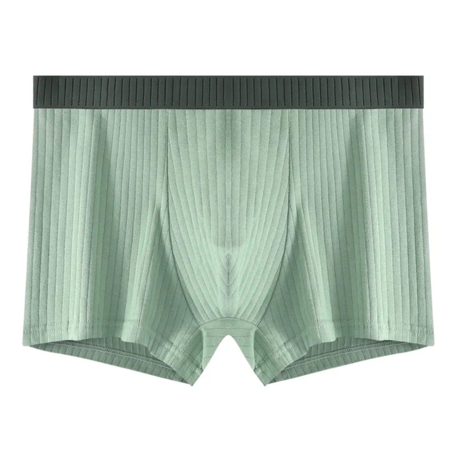 Men’s Cotton Thermal Boxers Green Front View – The Crew