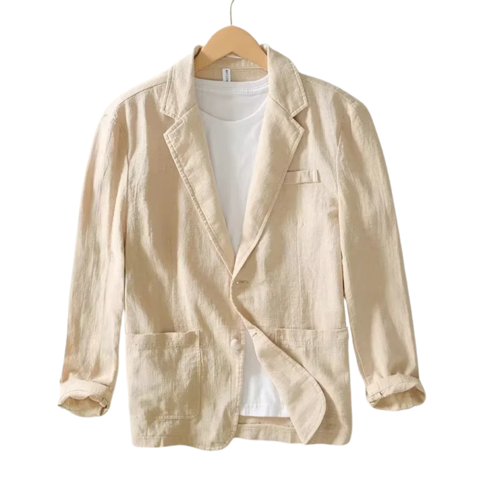 Beige Men’s Linen Cotton Summer Blazer – The Crew