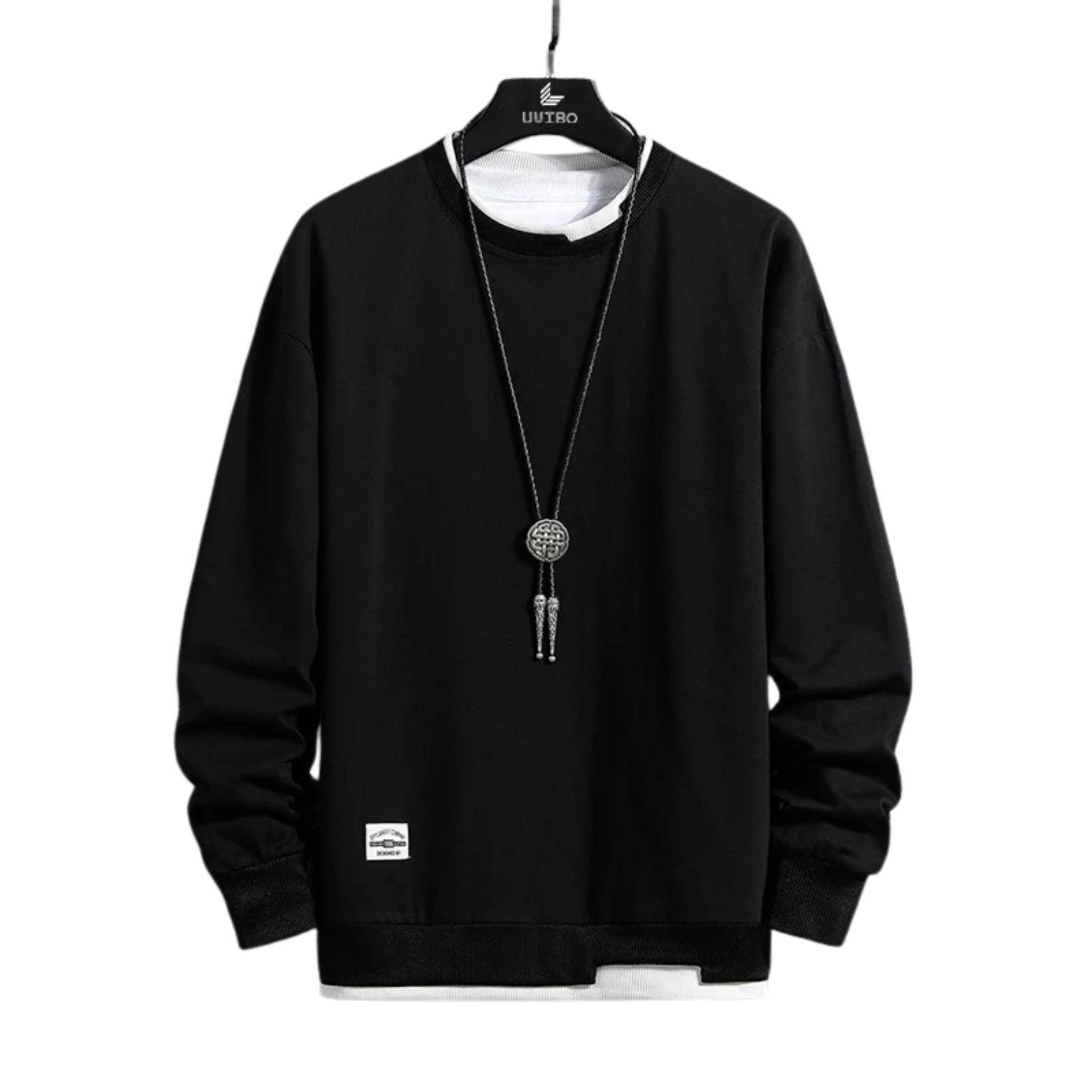 Black Men’s Casual Round Neck Sweater – The Crew