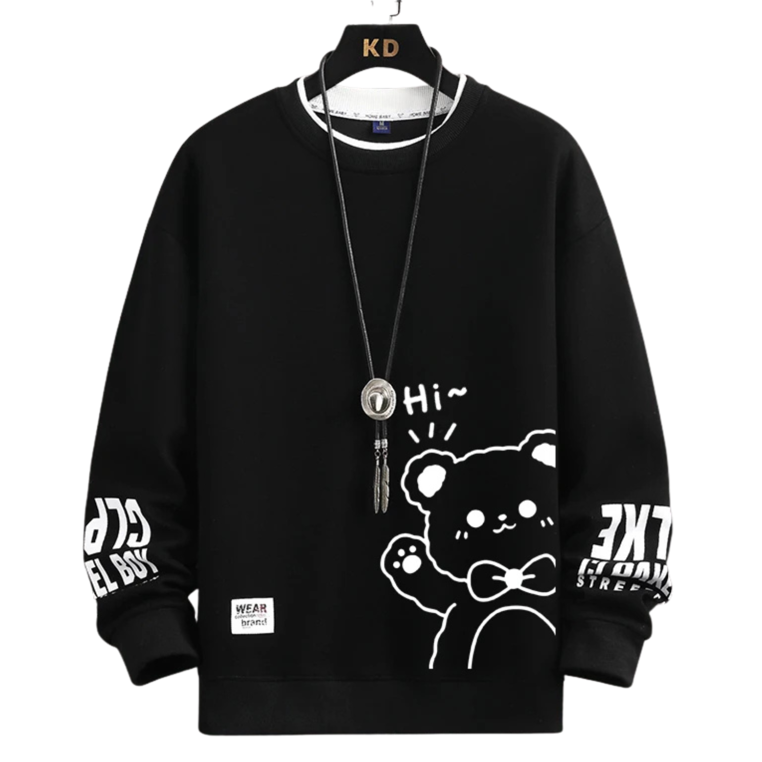 Men’s Japanese Tiger Sweatshirt Black Alternate View – The Crew