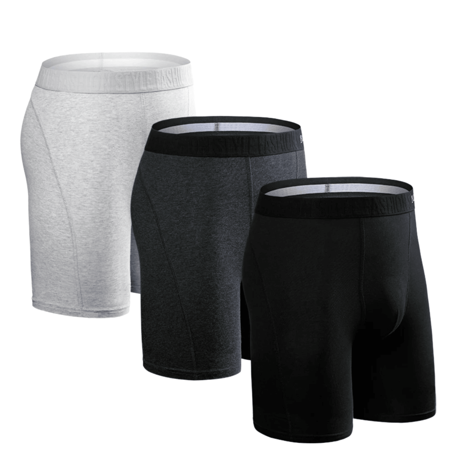 Men’s Premium Long Boxers 3 - Pack – Comfortable Fit - The Crew