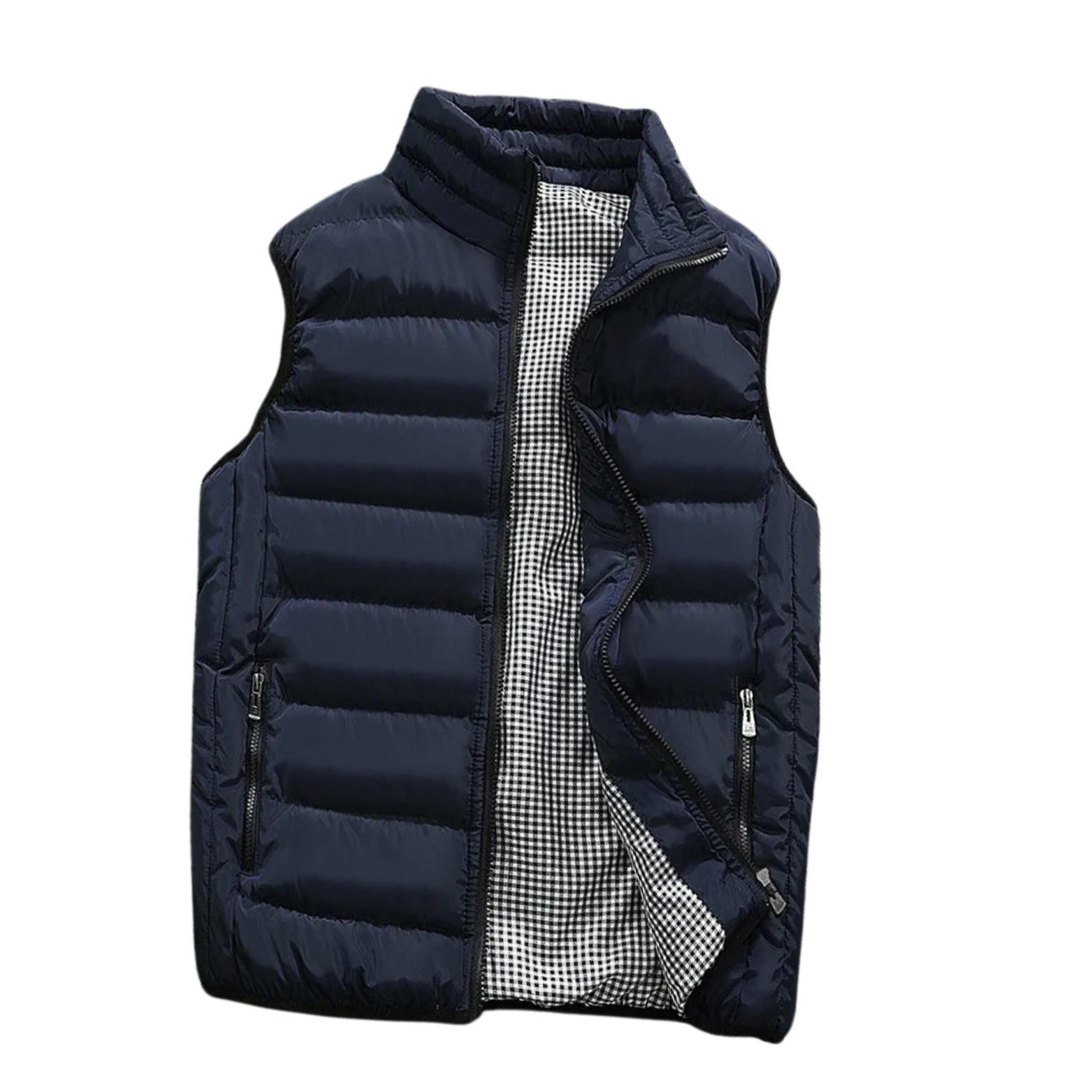 Navy Blue Men’s Sleeveless Winter Vest – The Crew