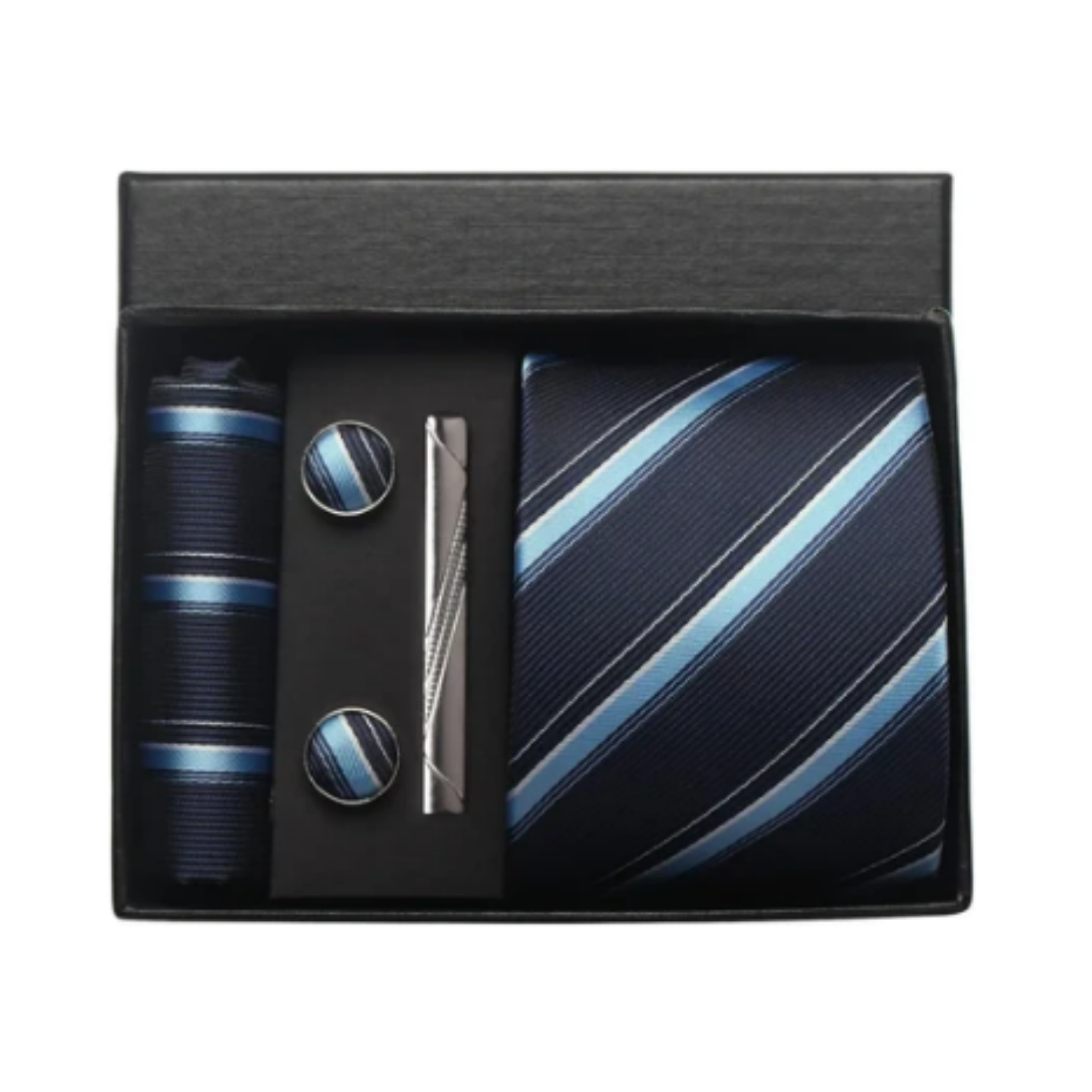 Men’s 100% Silk Tie Set with Cufflinks & Gift Box