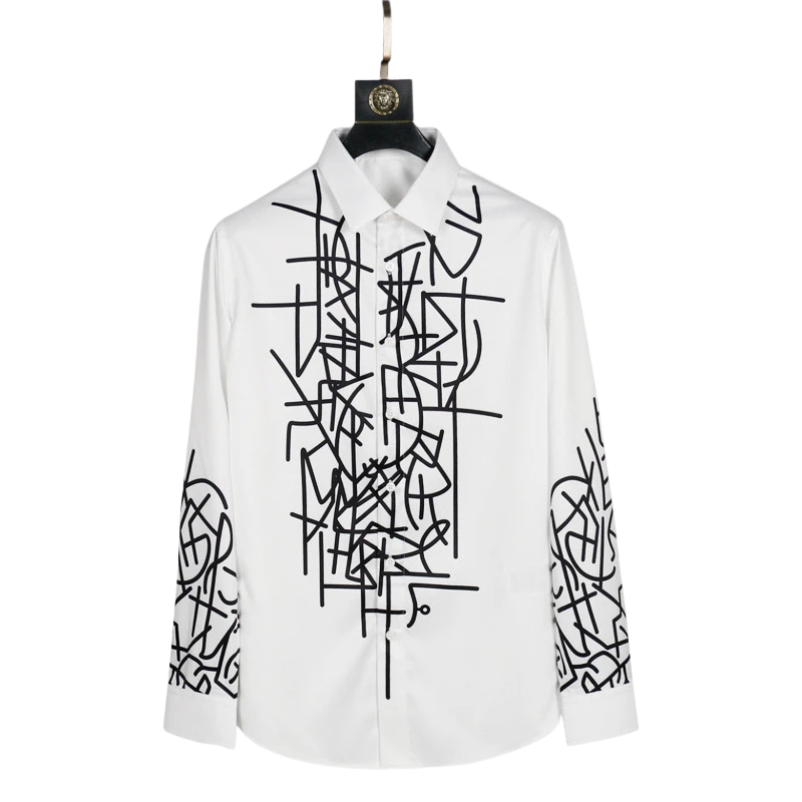 White Letter Print 3D Slim Fit Shirt – The Crew