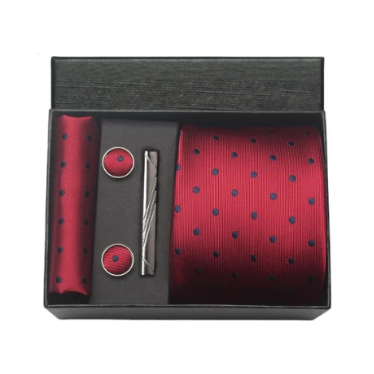 Men’s 100% Silk Tie Set with Cufflinks & Gift Box