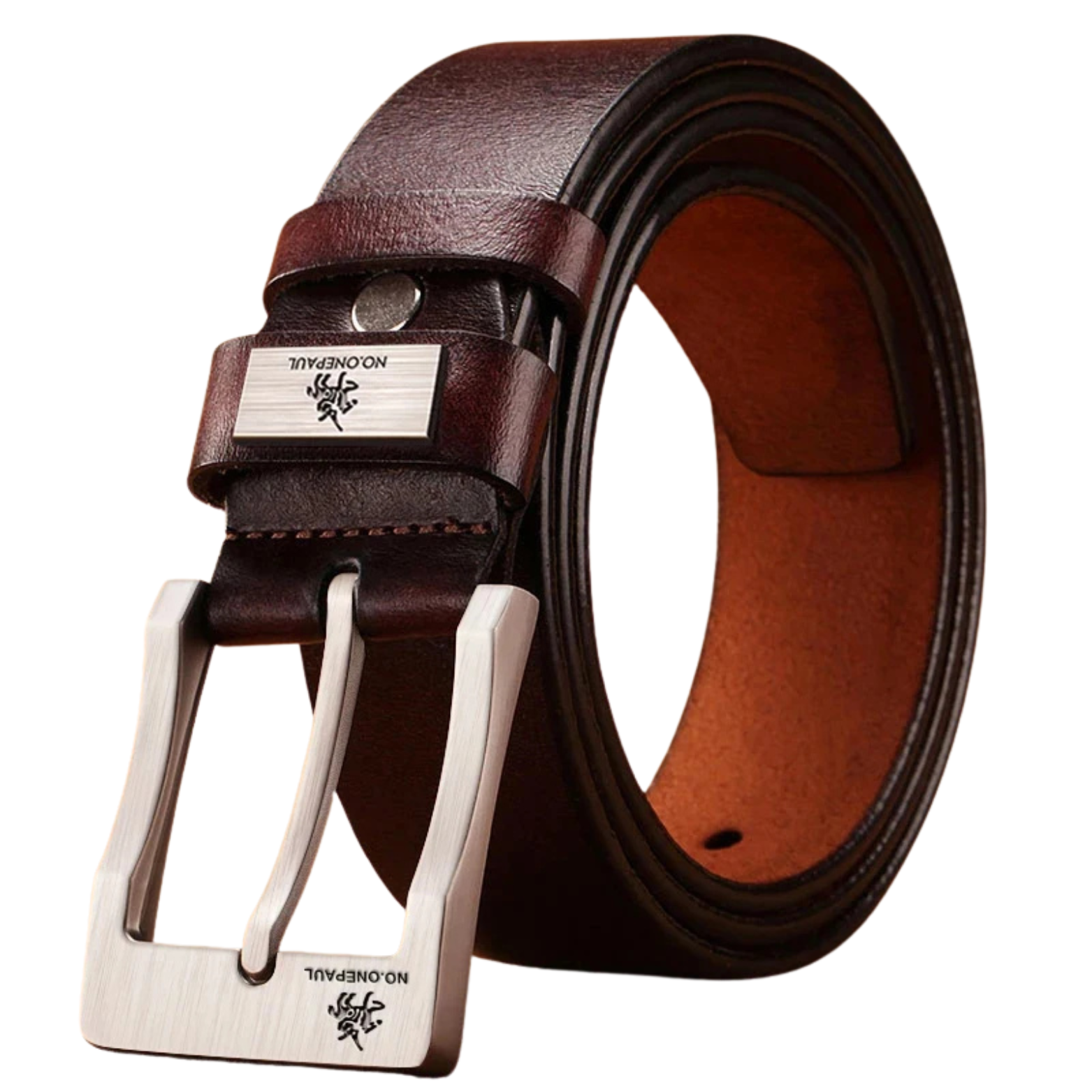 Men’s Brown Synthetic Leather Belt Classic Style – The Crew