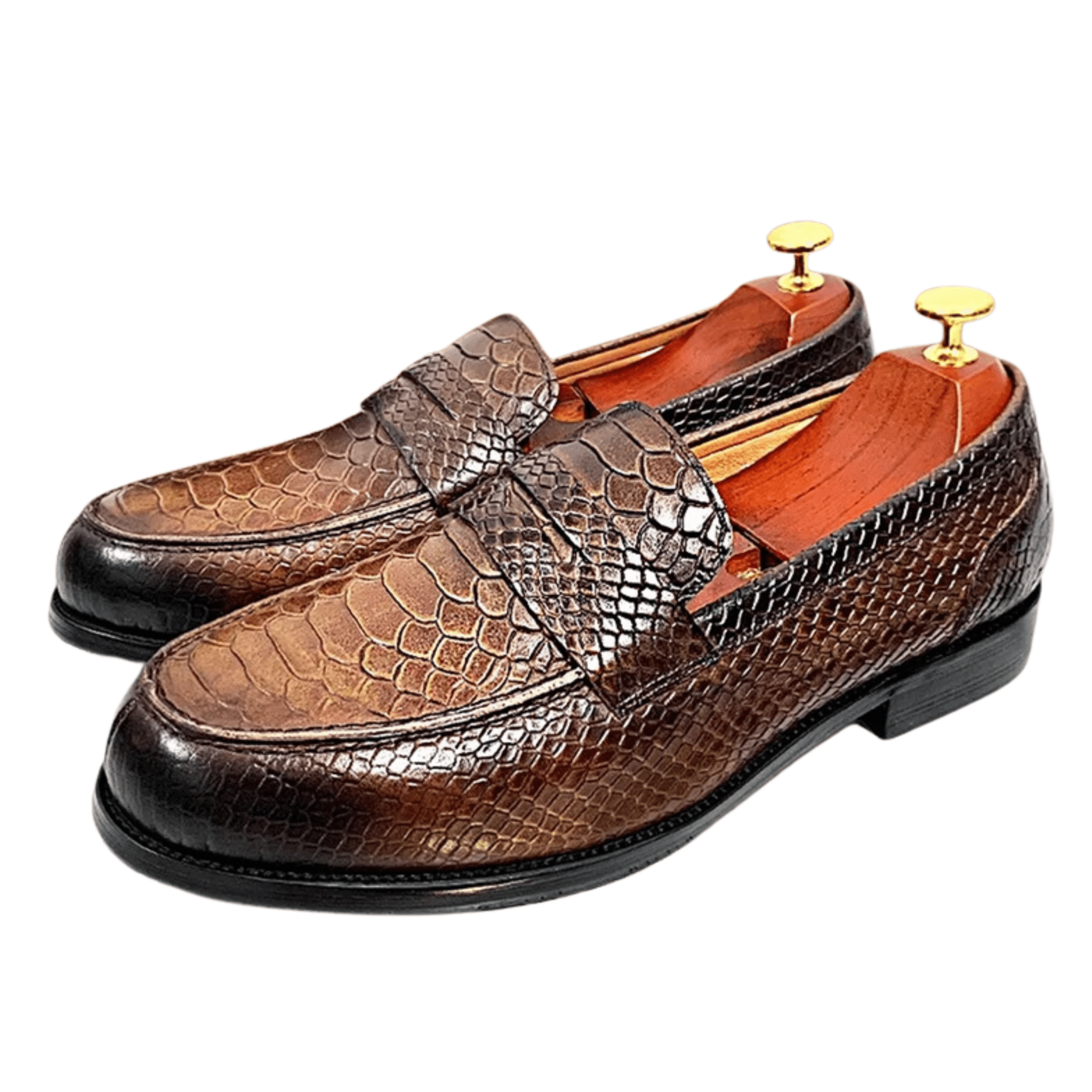 Men’s Premium Snake - Print Loafers – Luxury Slip - On - The Crew