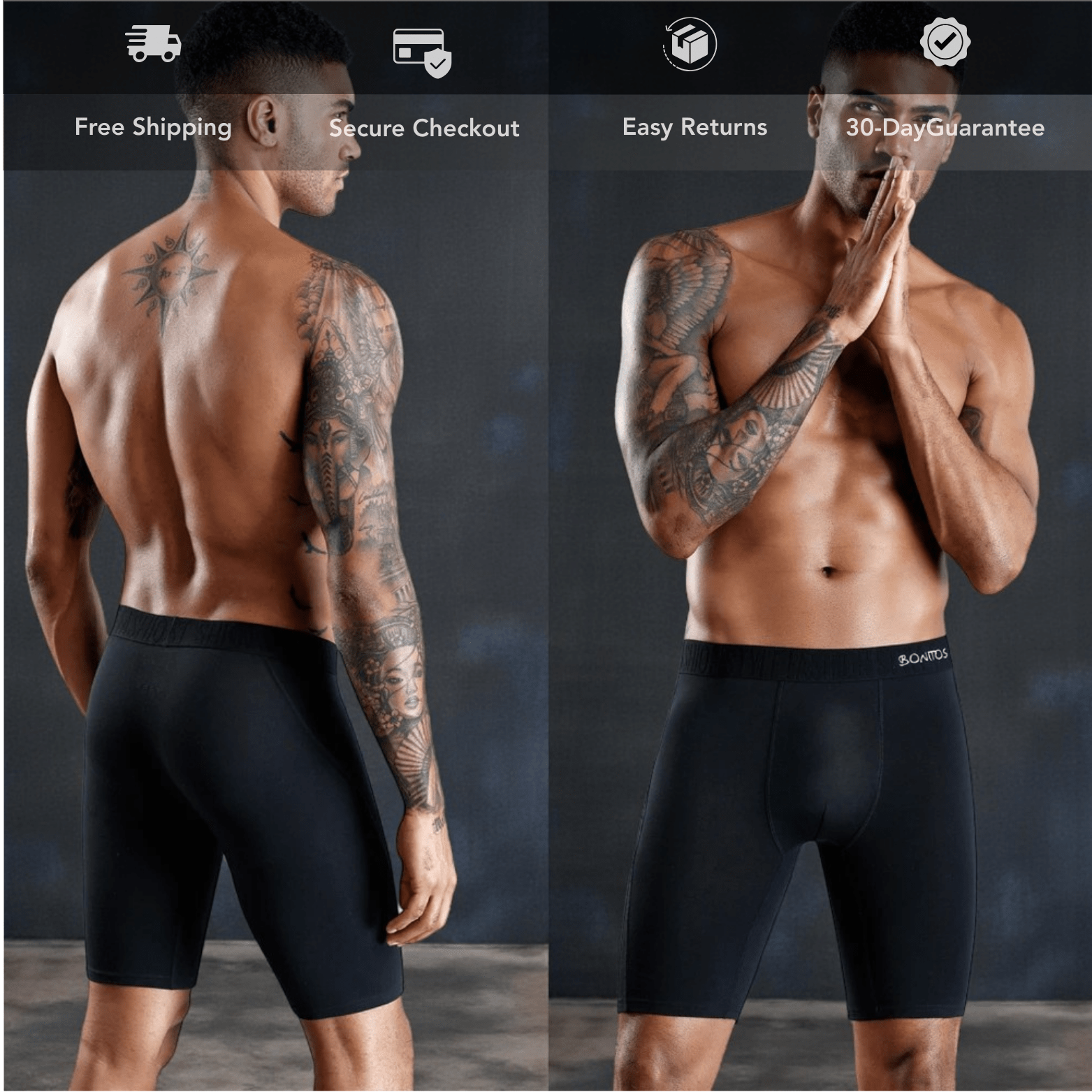 Men’s Premium Long Boxers 3 - Pack – Comfortable Fit - The Crew