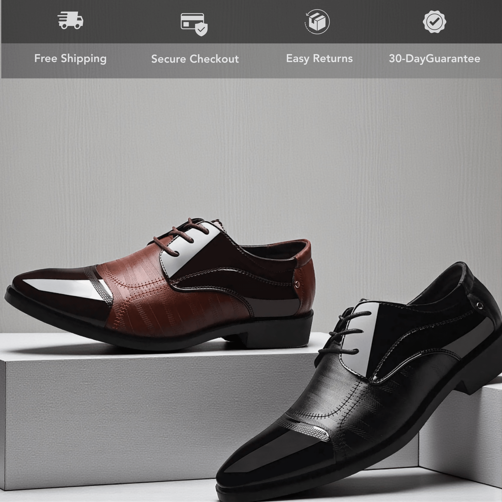 Men’s Luxury Patent Leather Oxfords – High - Shine Dress - The Crew