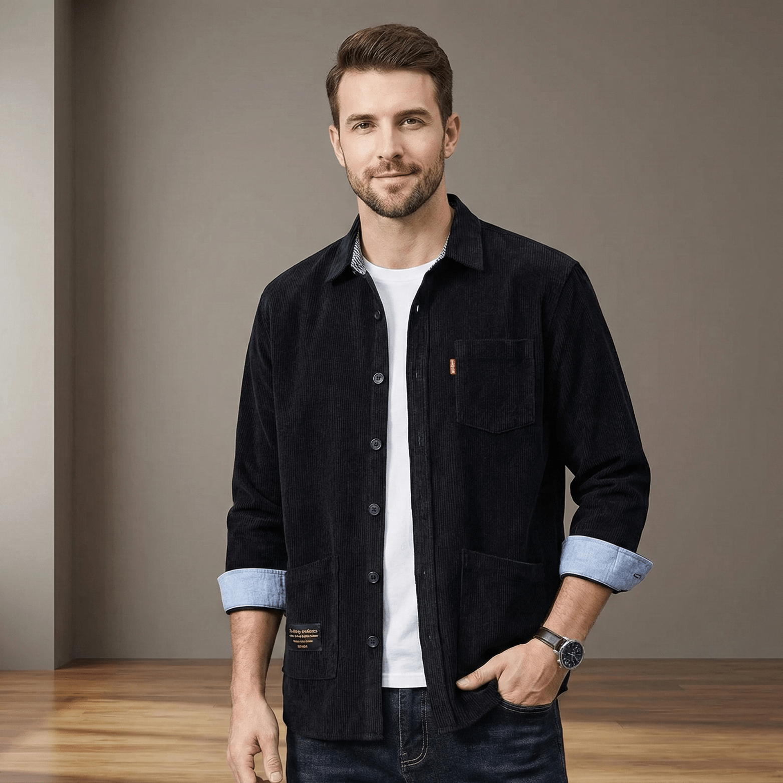 Men’s Corduroy Urban Workwear Shirt – Rugged Casual Style - The Crew