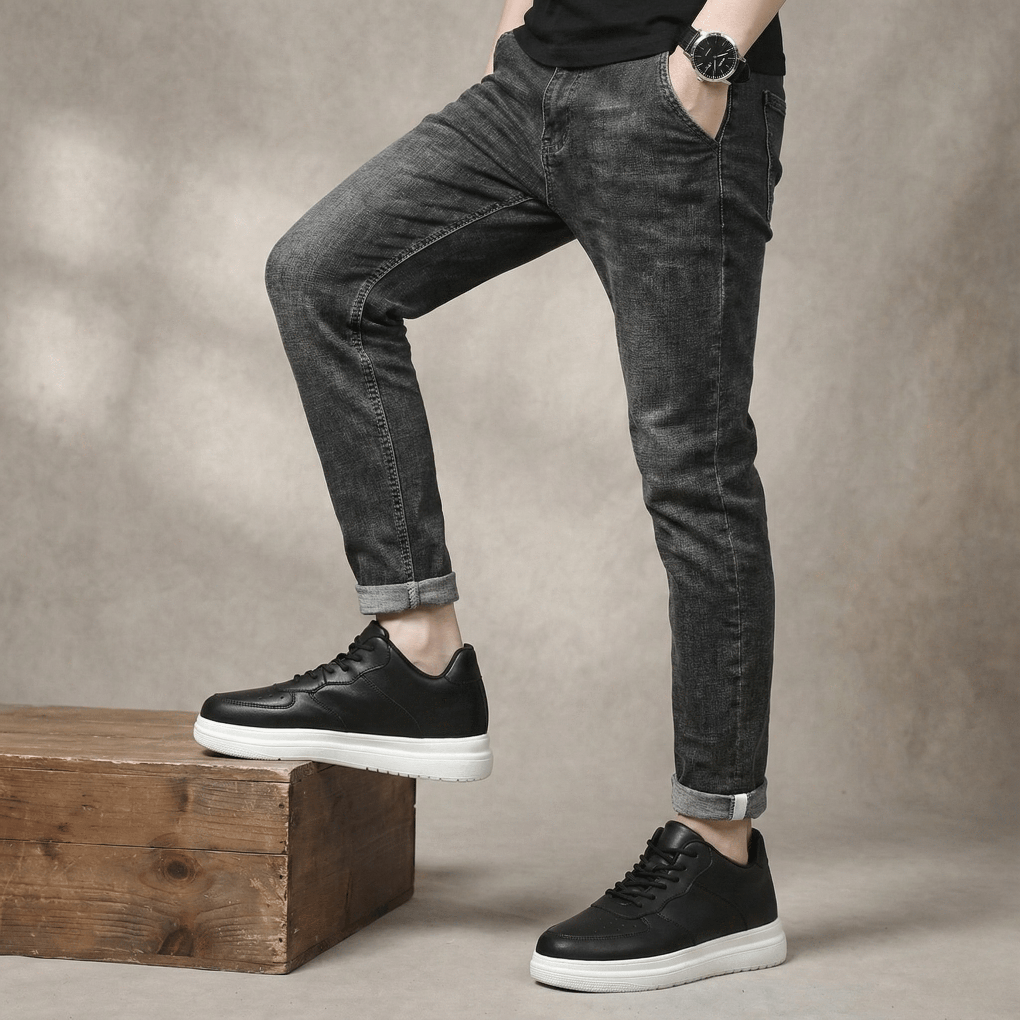 Men’s Invisible Height Boost Sneakers – Discreet Lift - The Crew