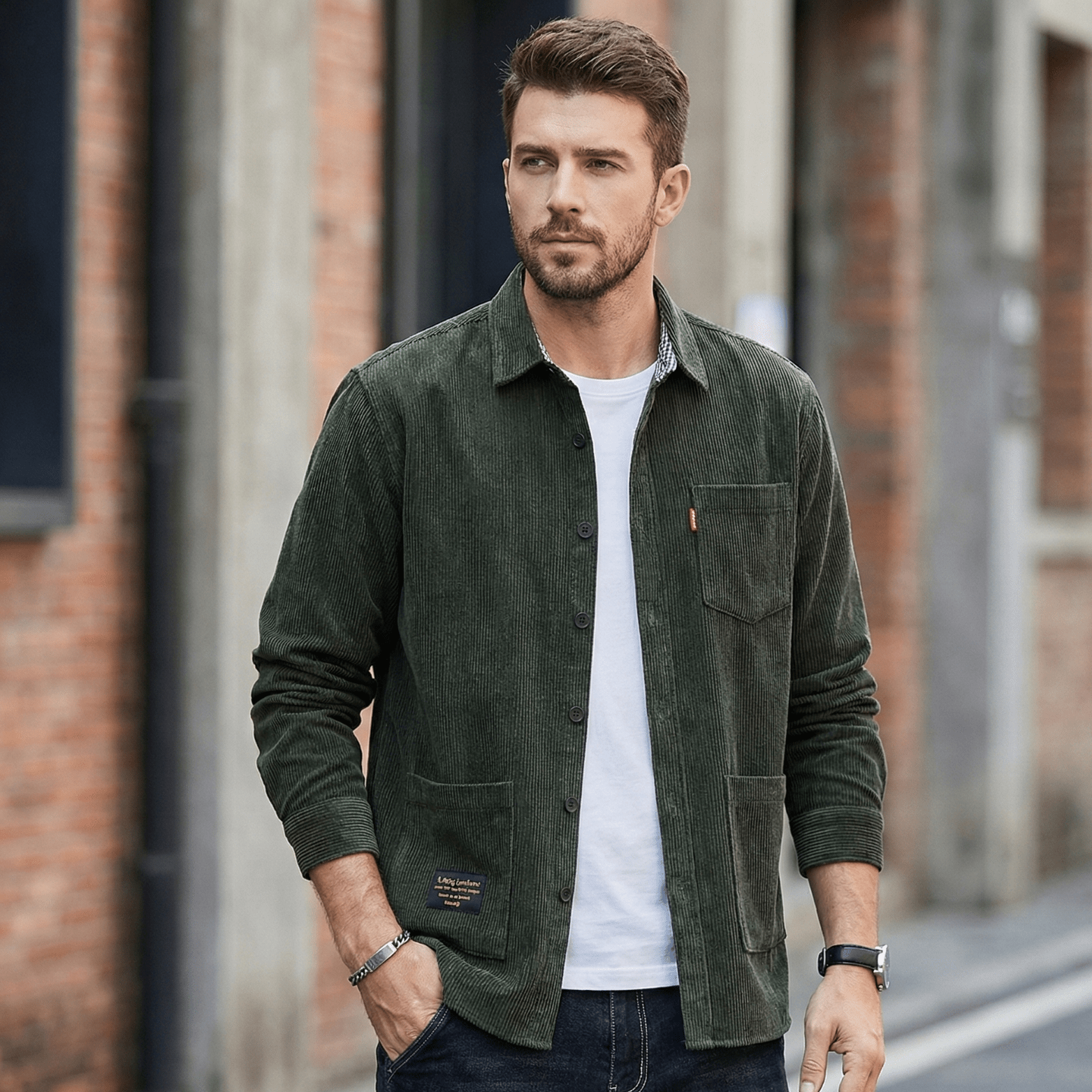 Men’s Corduroy Urban Workwear Shirt – Rugged Casual Style - The Crew