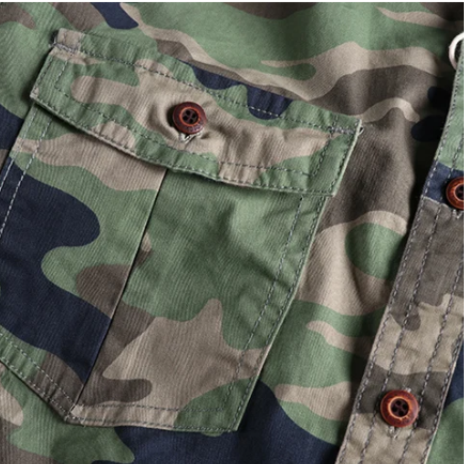 Camouflage Cargo Hiking Shirt Pocket Detail – The Crew