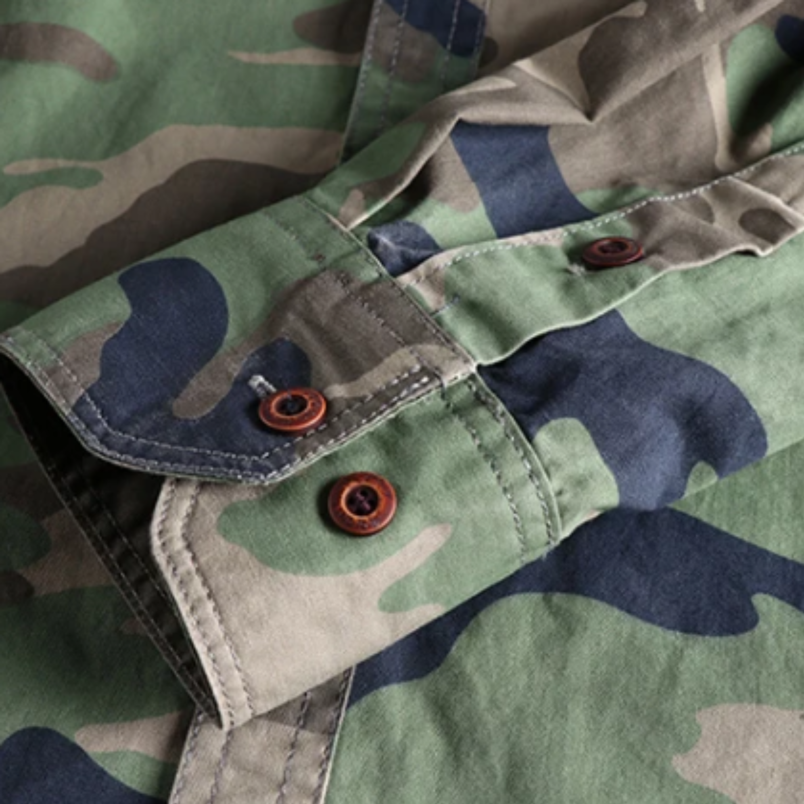 Camouflage Cargo Hiking Shirt Sleeve Detail – The Crew