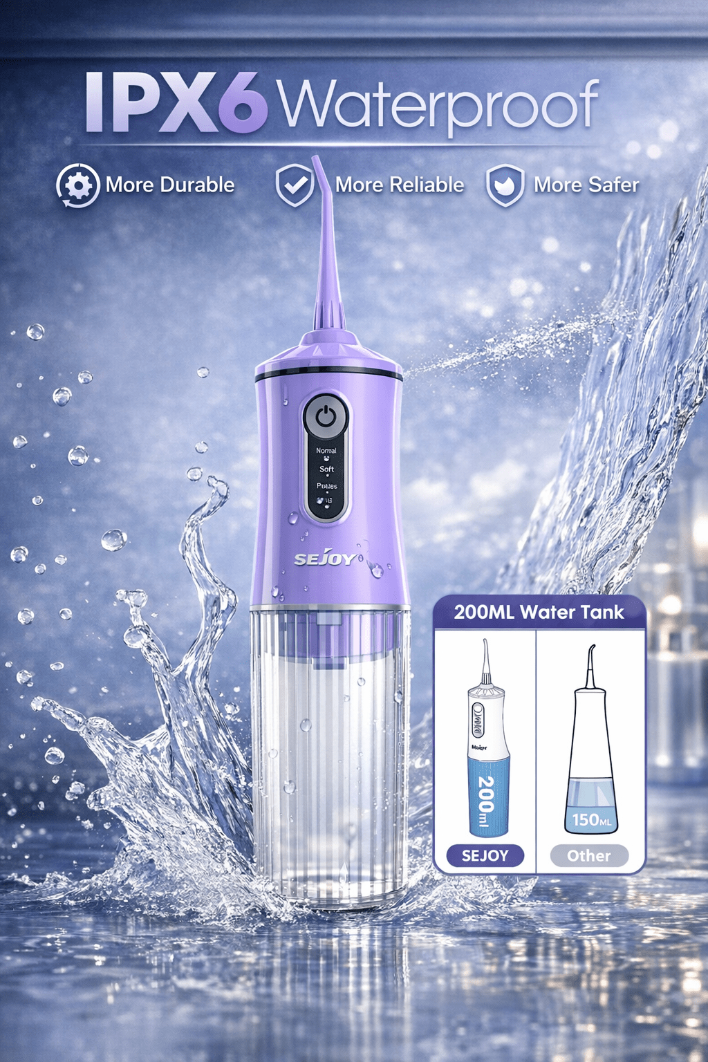 Portable Water Flosser 200ML Cordless Oral Irrigator IPX7 - The Crew