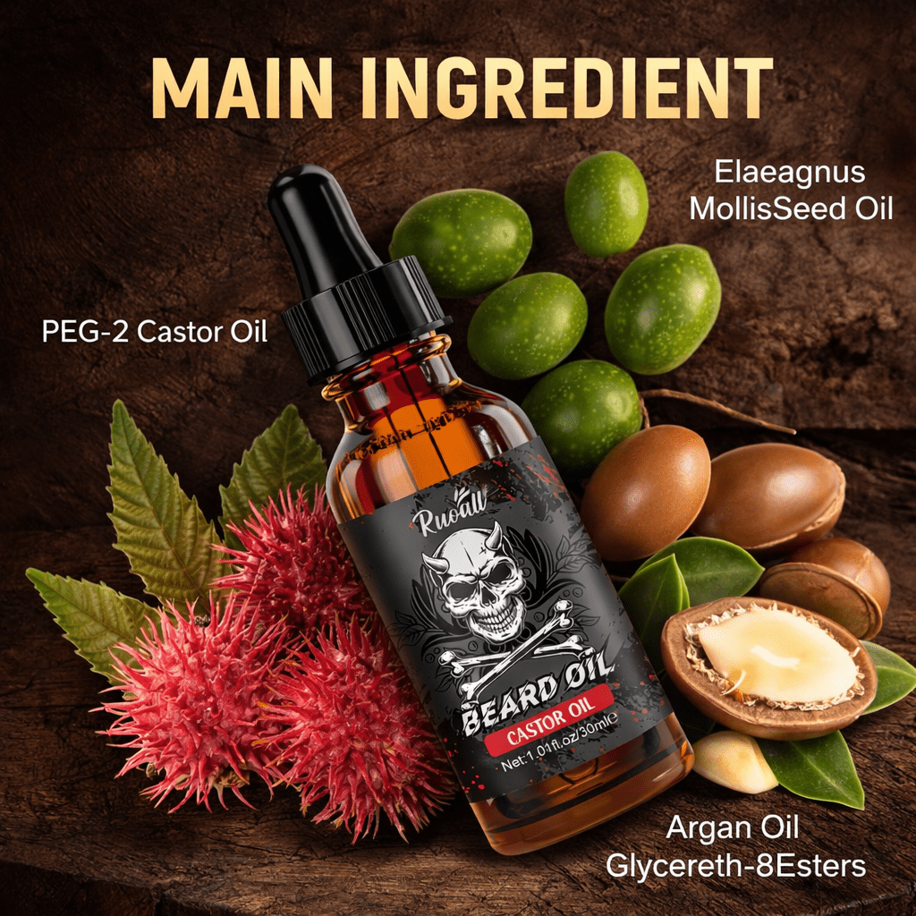 Beard Growth Oil with Castor Oil – Softening Care - The Crew