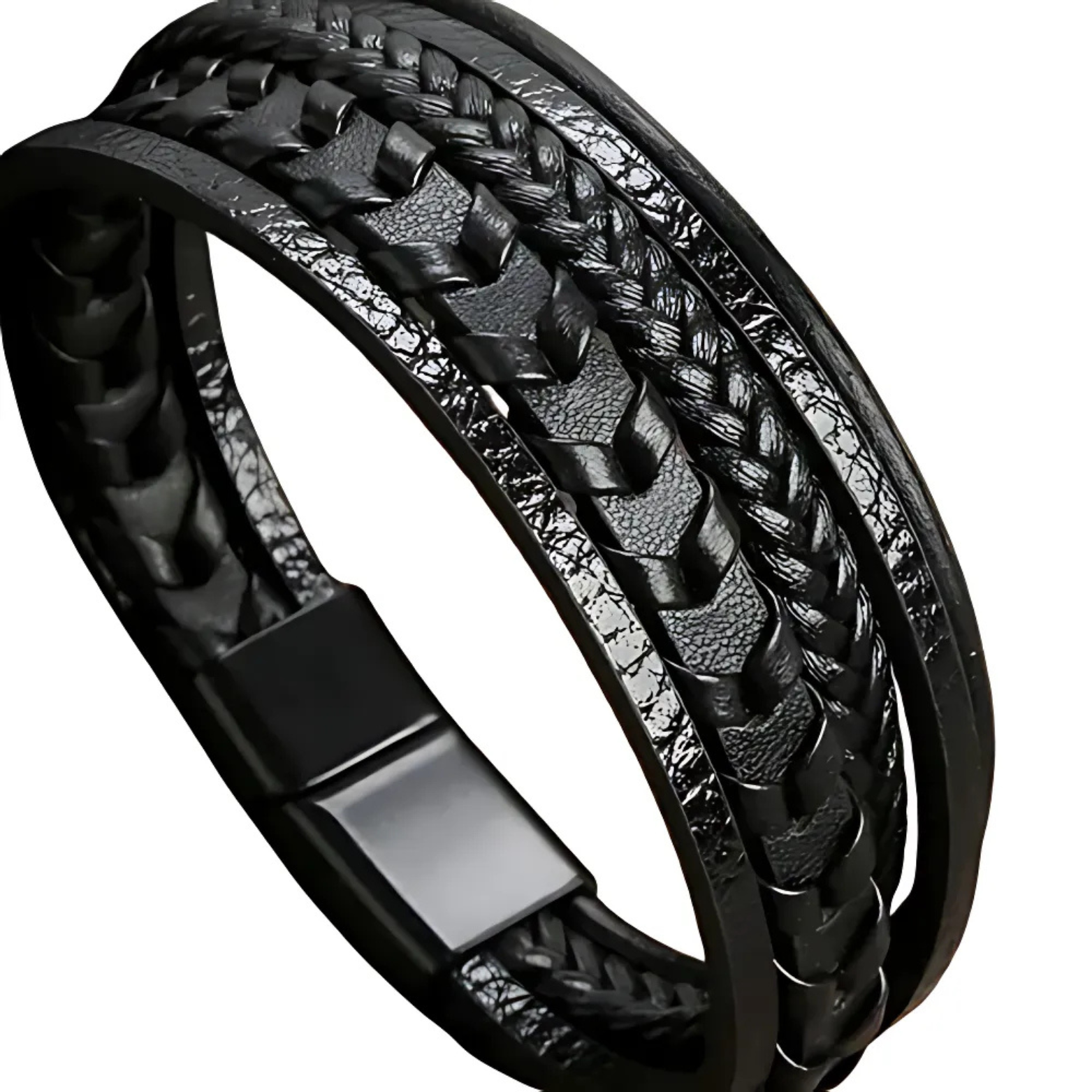 Classic Woven Leather Bracelet – Stylish & Durable – The Crew