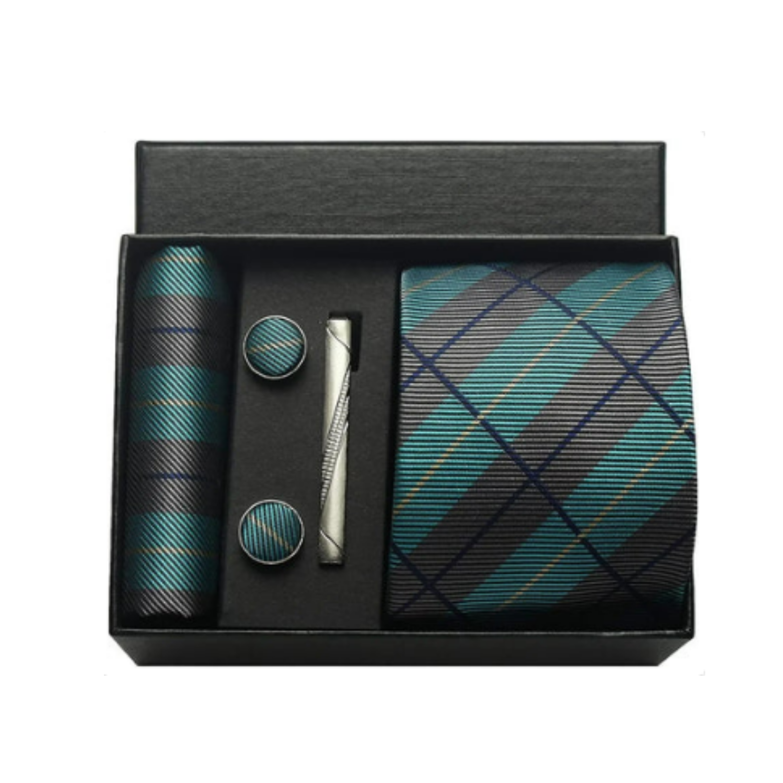 Teal tartan tie luxury gift set – The Crew