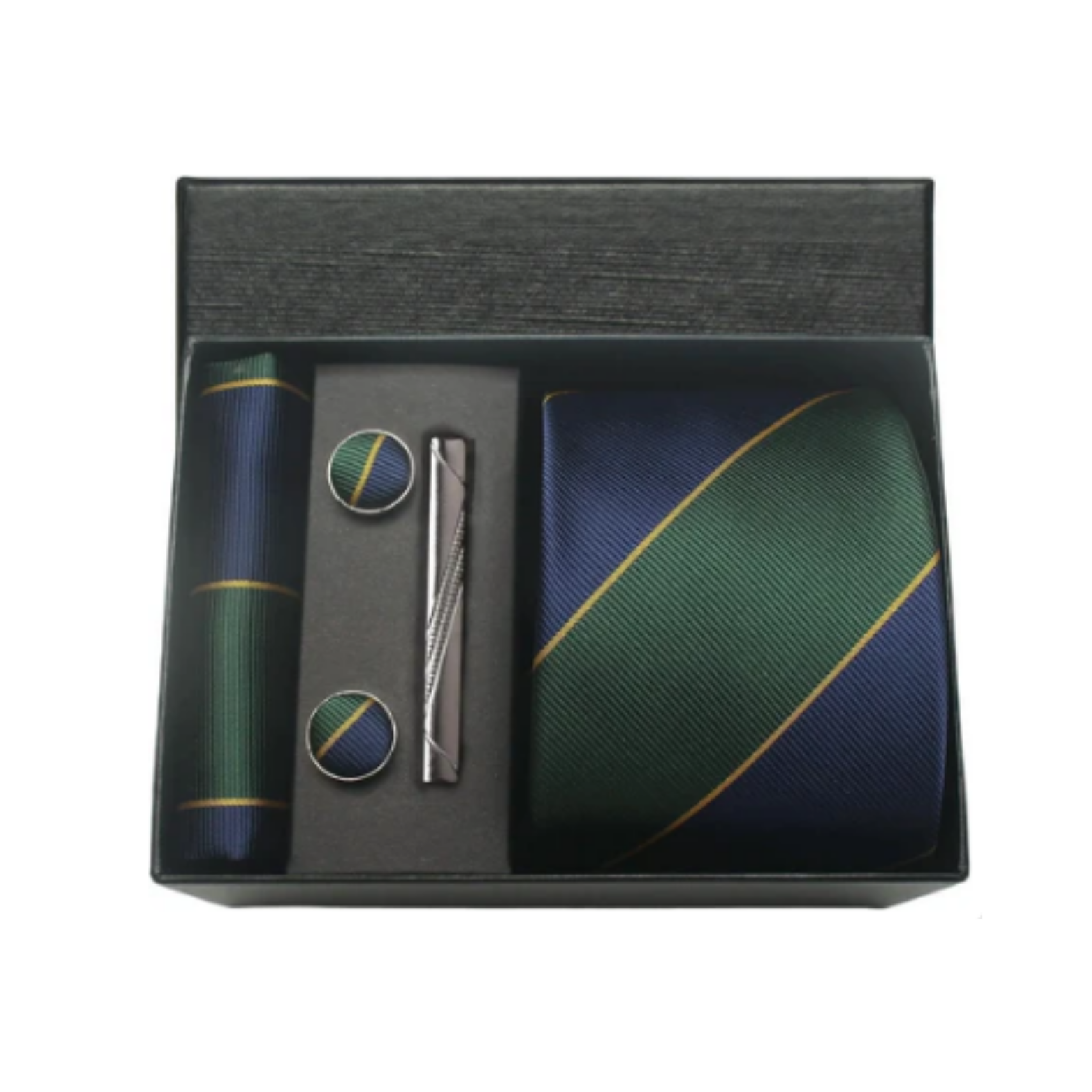 Men’s 100% Silk Tie Set with Cufflinks & Gift Box