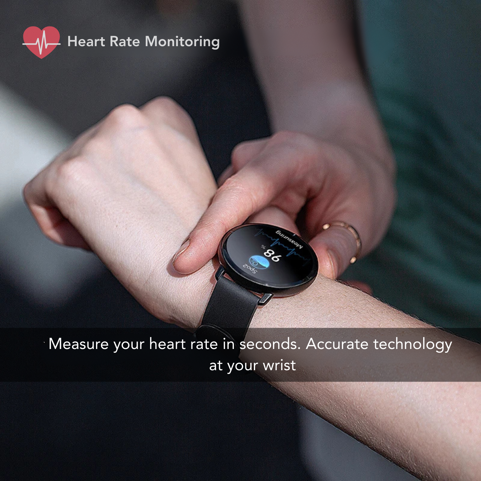 Mibro Lite smartwatch heart rate monitoring close up – The Crew