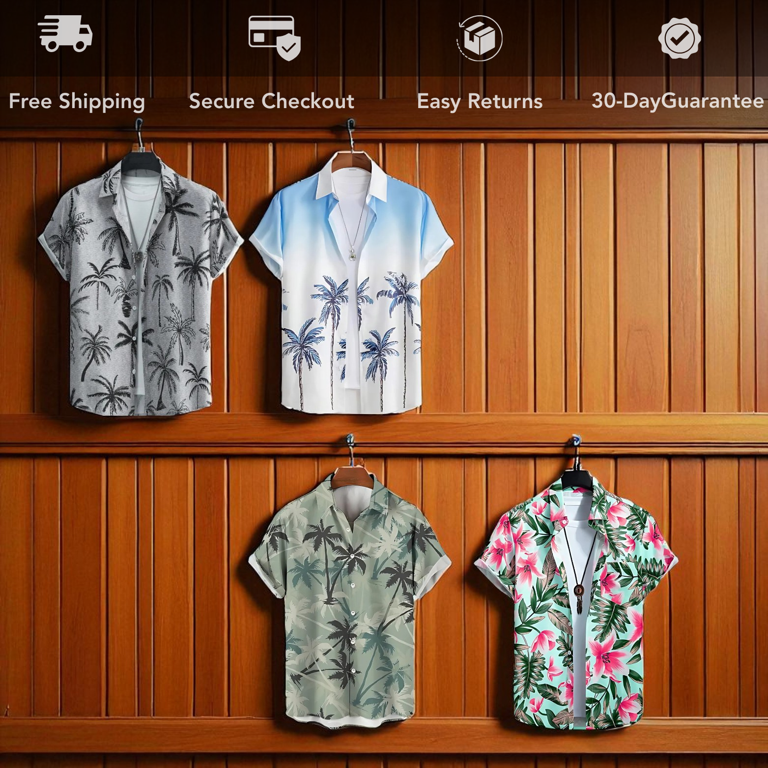 Men’s hawaiian shirt collection color options – The Crew