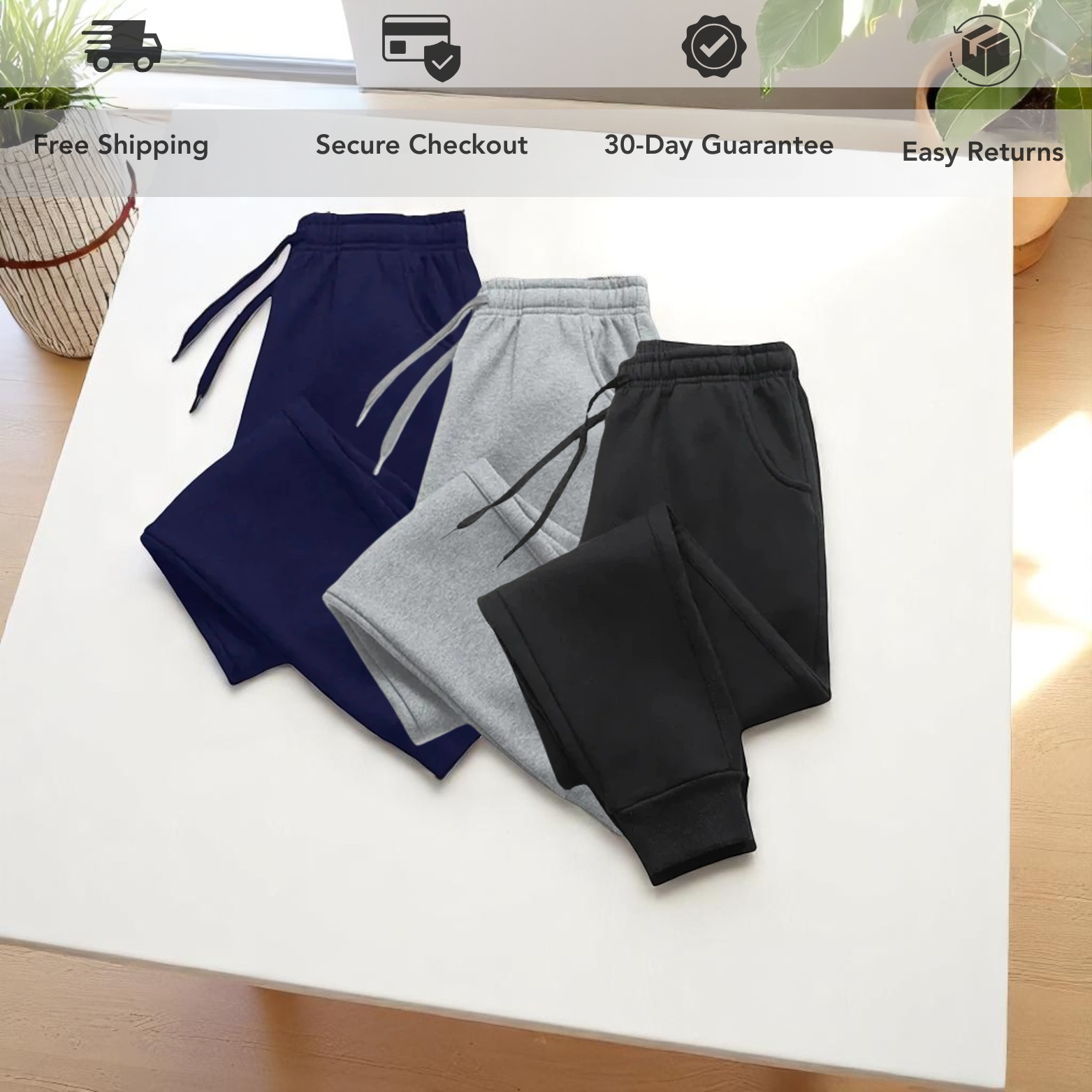 Men jogger pants color options set – The Crew