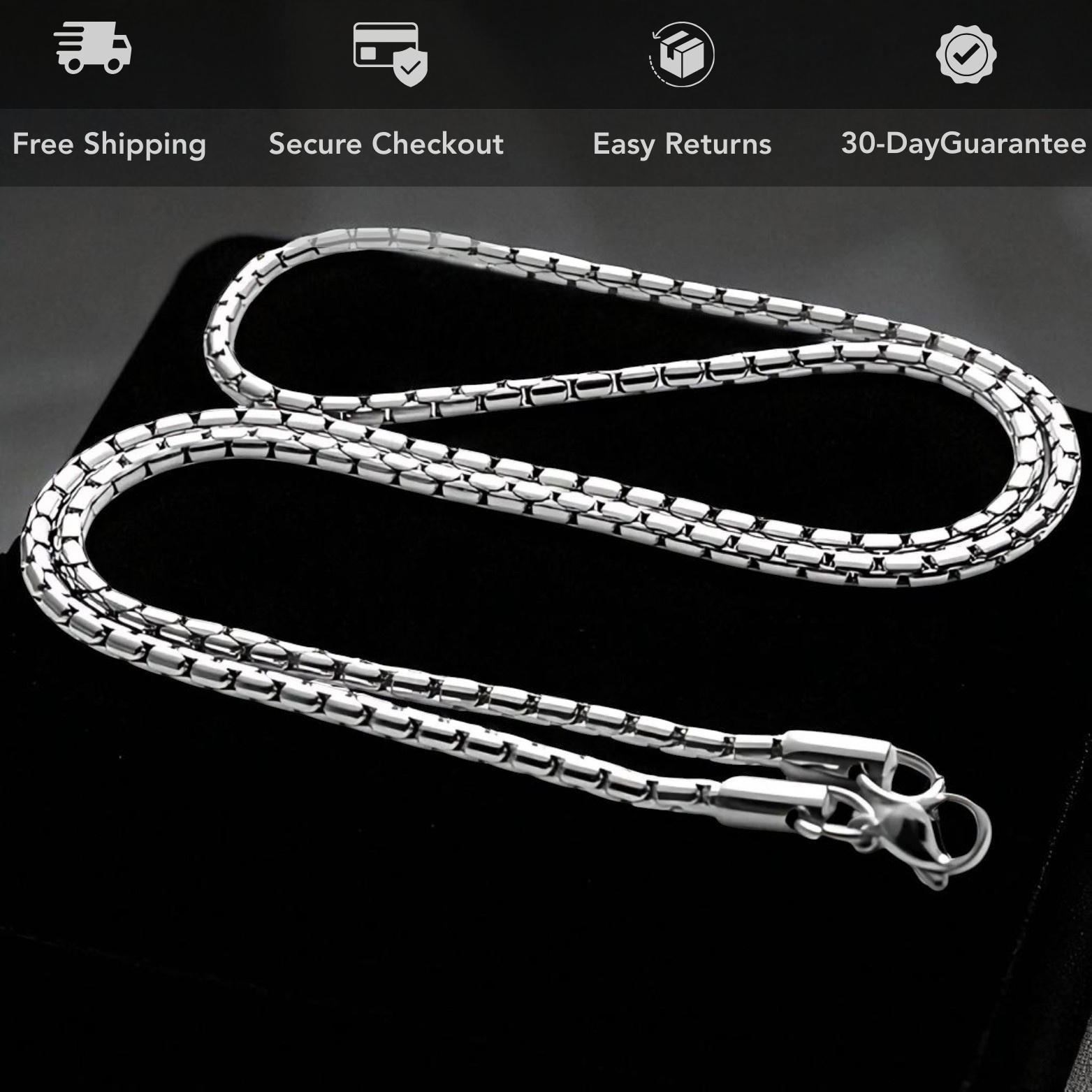 Link chain necklace length options display – The Crew