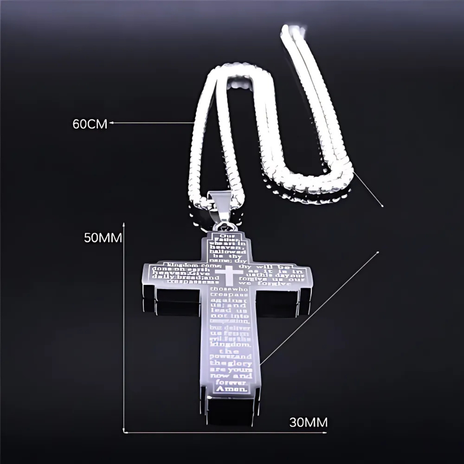 Silver cross pendant necklace minimalist style – The Crew