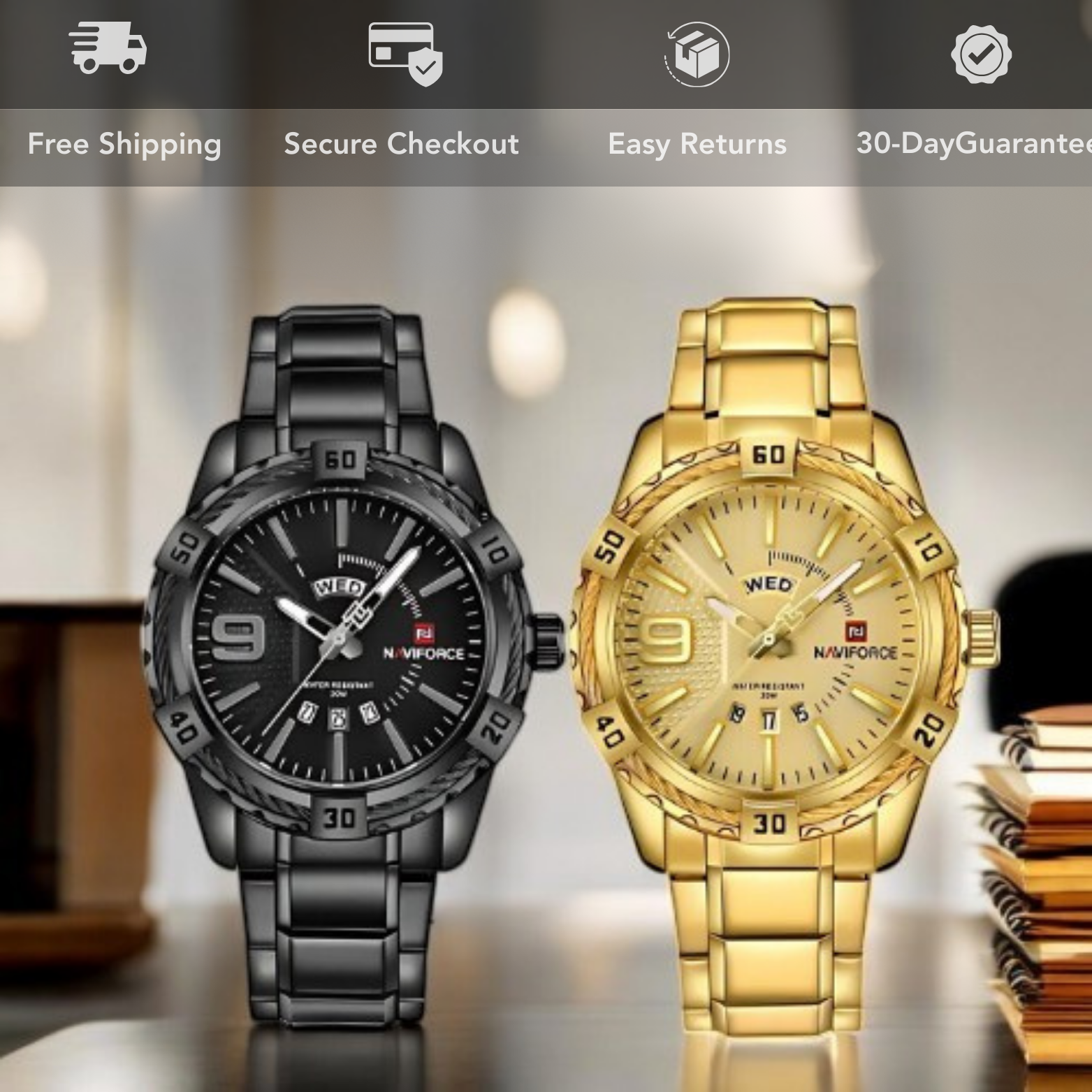 NAVIFORCE Classic Quartz Watch Color Options Collection – The Crew