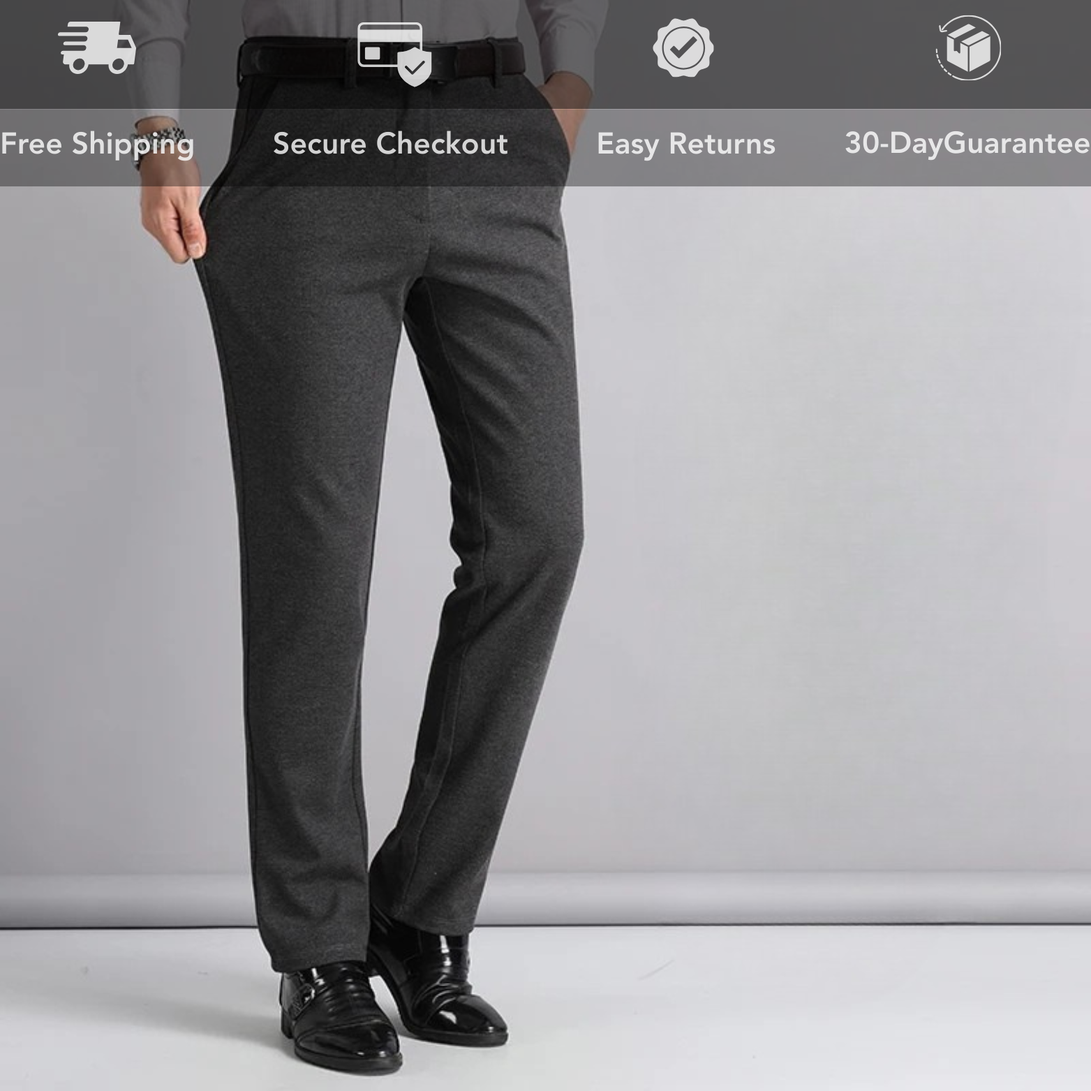 Black winter wool pants slim look men – The Crew